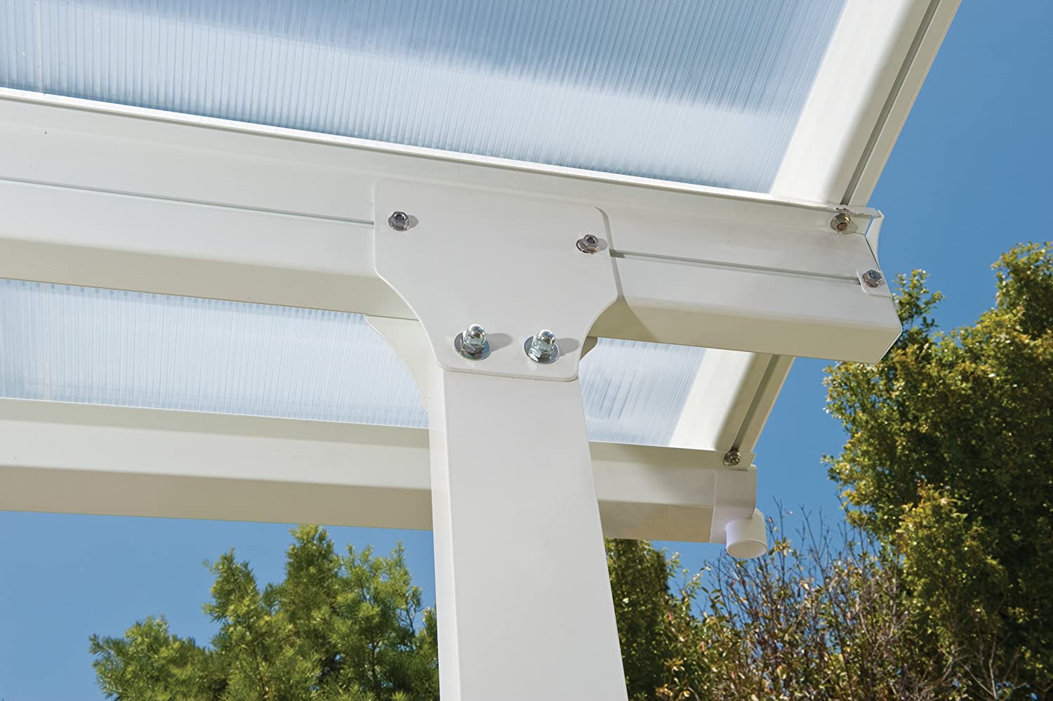 Feria Patio Cover 4m x 4m - White Frame & Clear Polycarbonate - Image 4