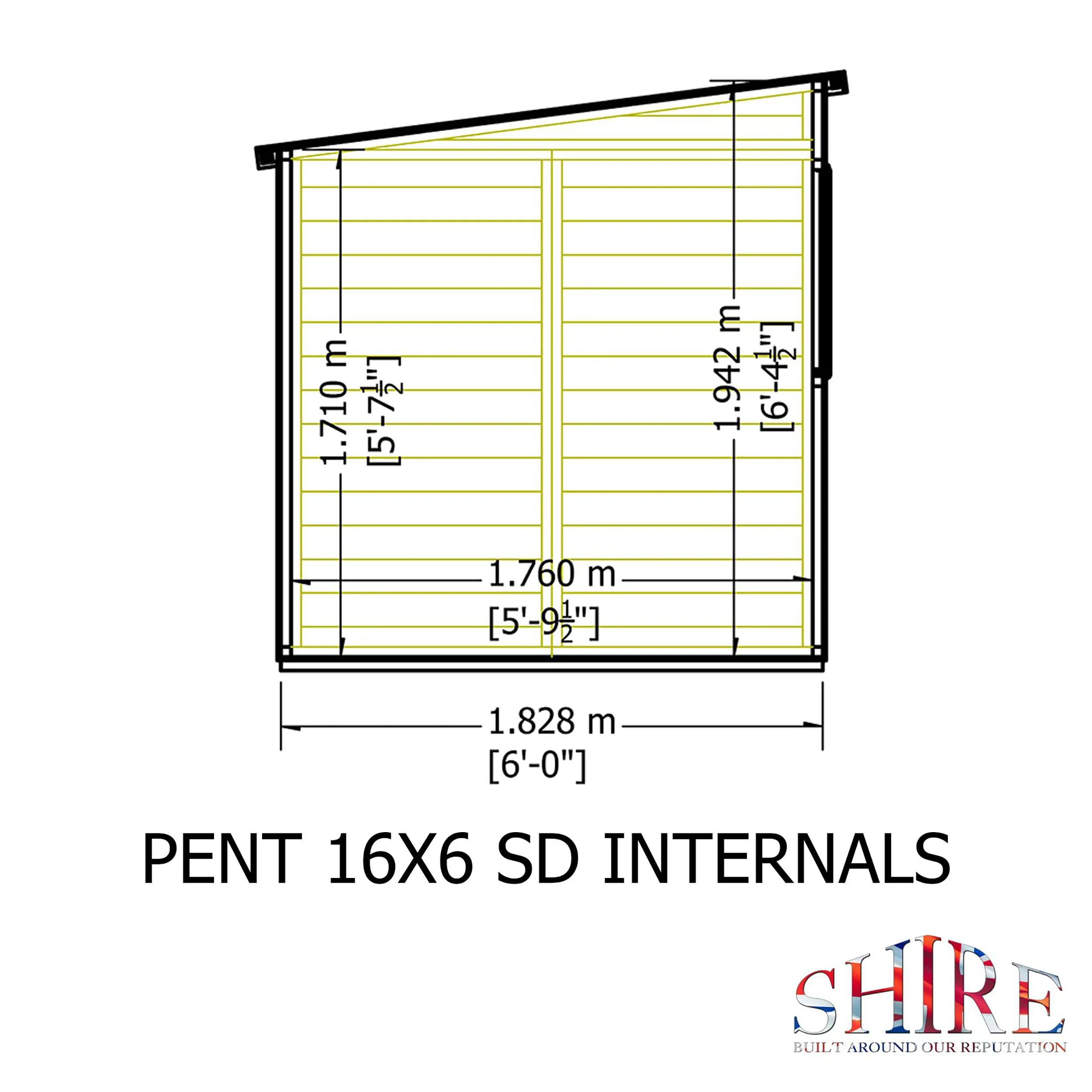 Pent 16 ft x 6 ft Shiplap Shed - Image 10