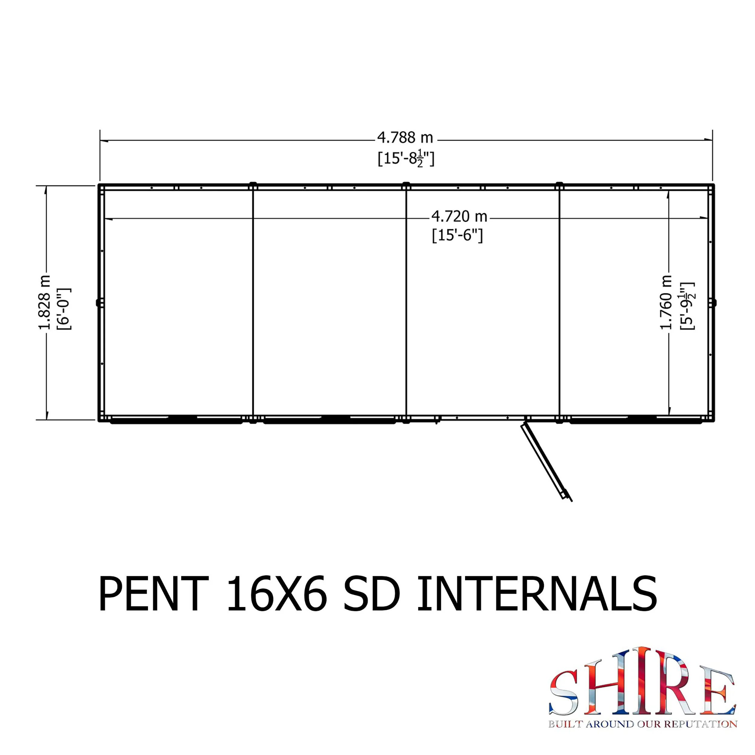 Pent 16 ft x 6 ft Shiplap Shed - Image 11