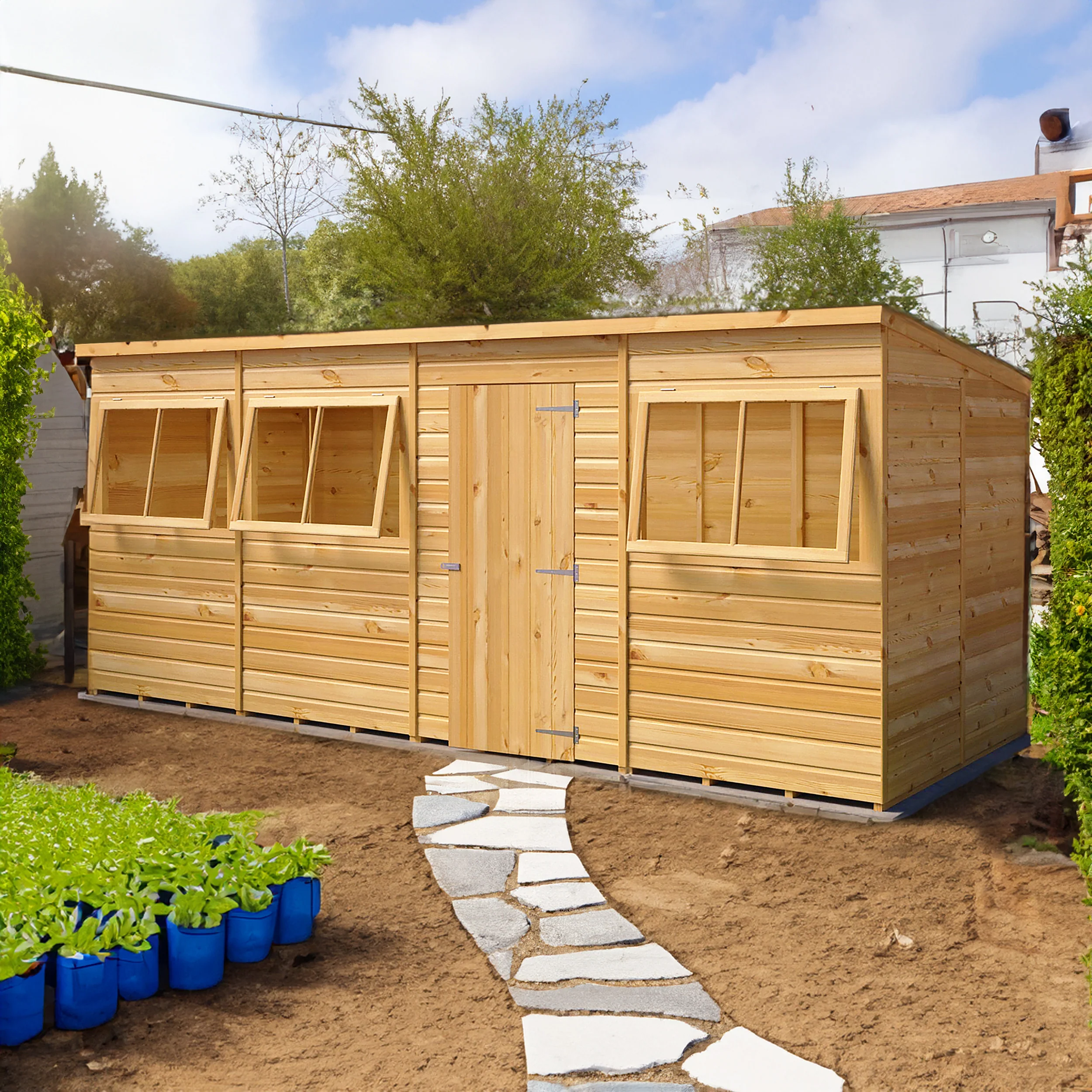 Pent 16 ft x 6 ft Shiplap Shed - Image 2