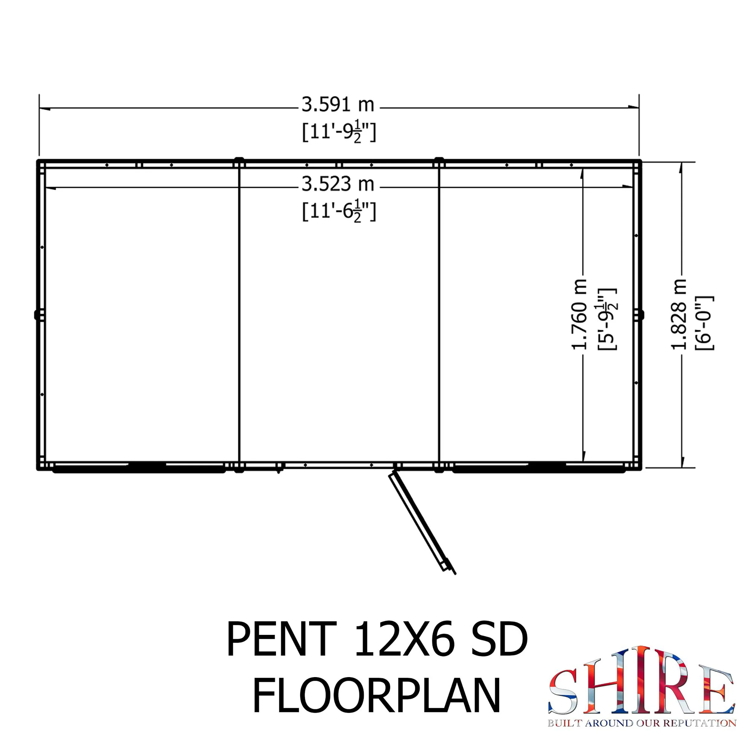 Pent 12 ft x 6 ft Shiplap Shed - Image 11