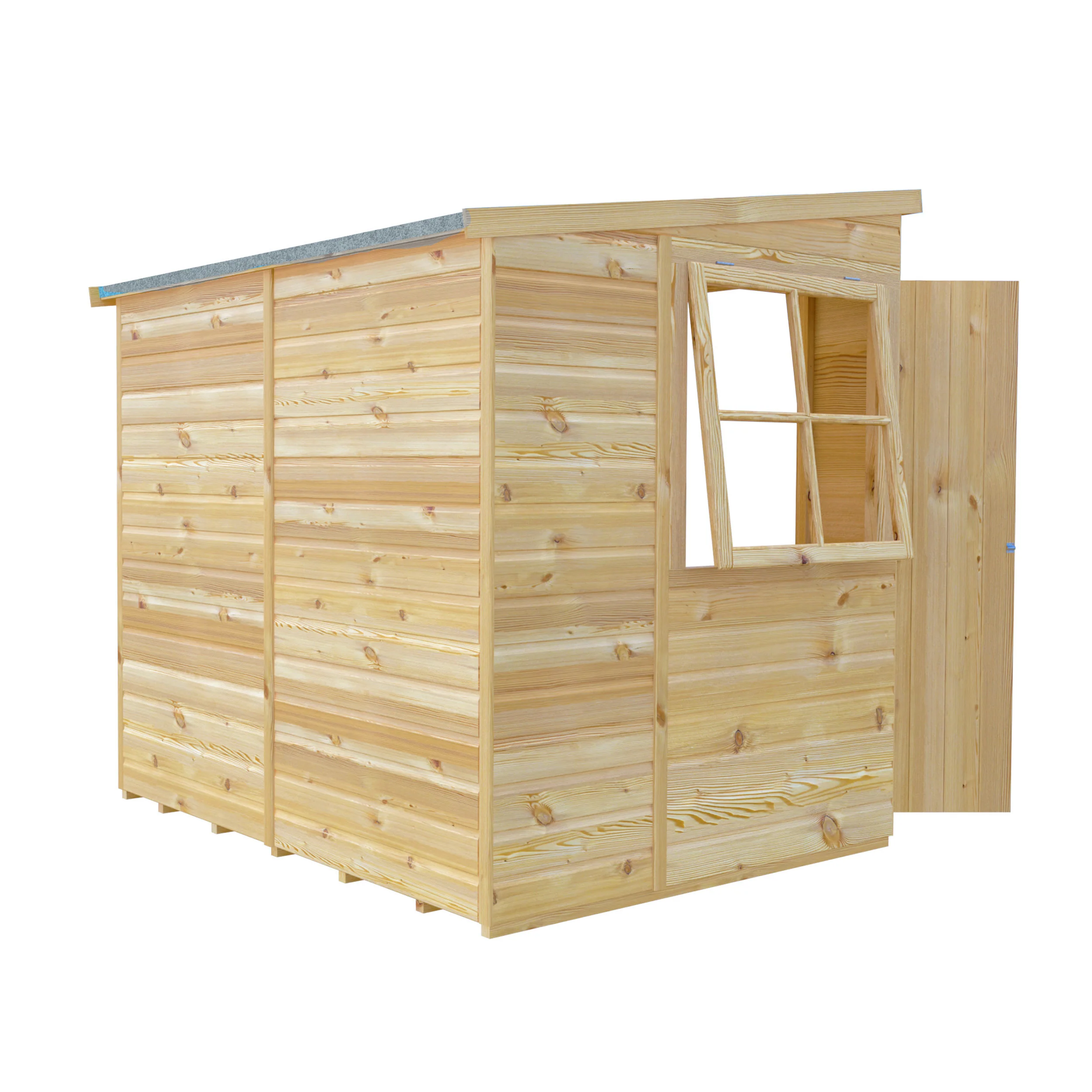Pent 7 ft x 5 ft Shiplap Double Door Shed - Image 7