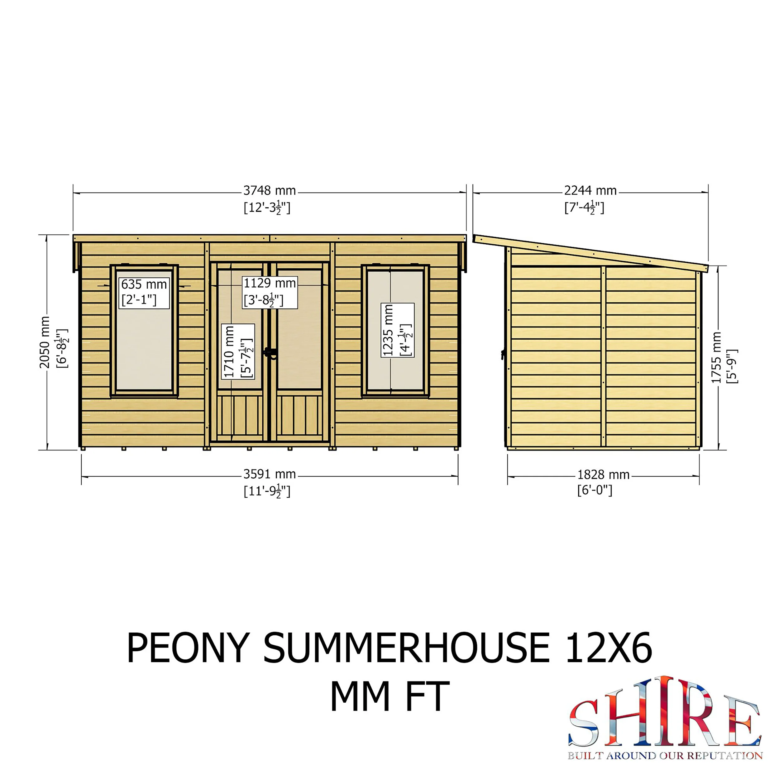 Peony 12 ft x 6 ft Summerhouse - Image 8