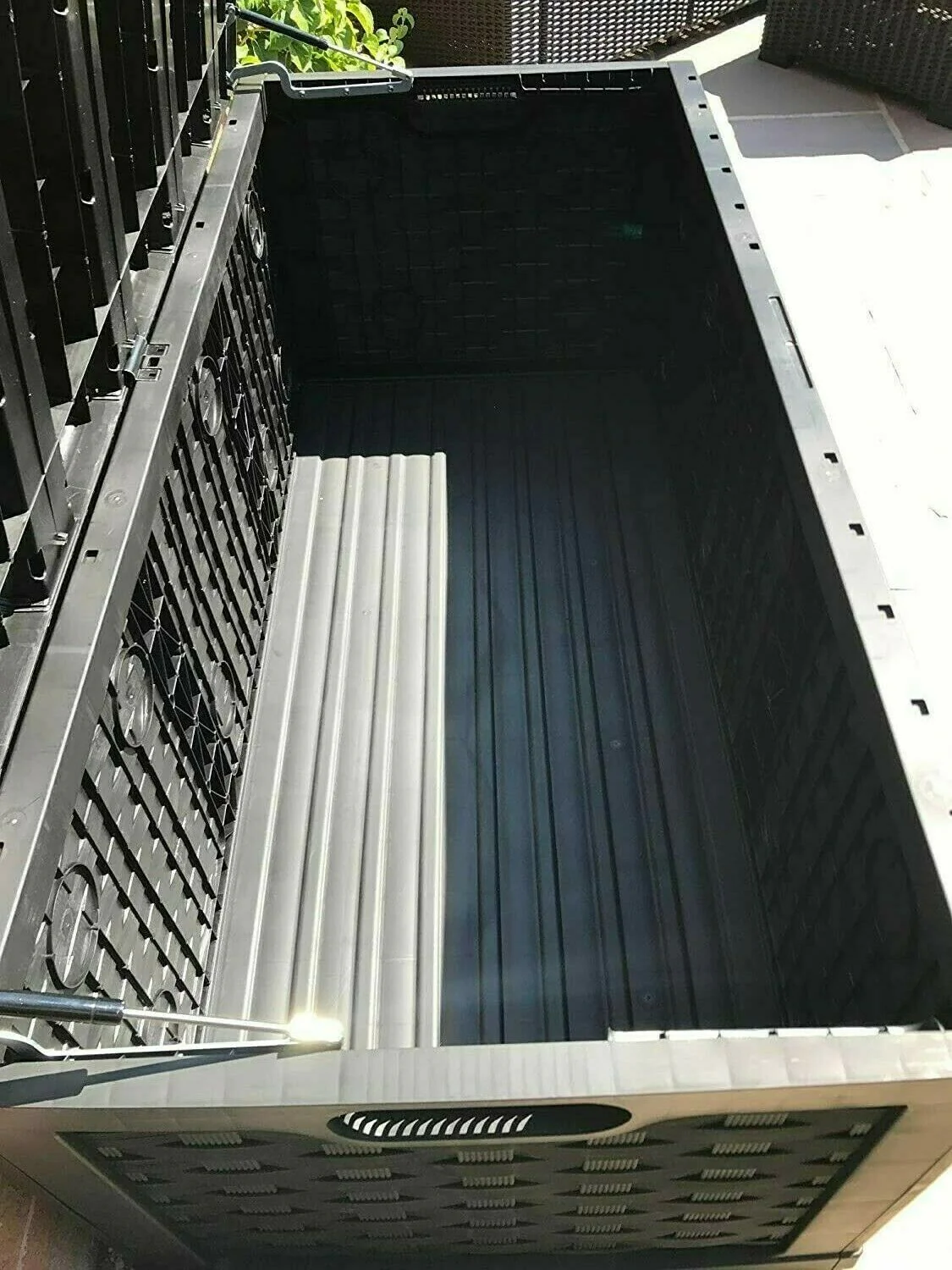 Starplast XXL Sit On Lid Rattan Effect Storge Box Black - 634L - Image 7