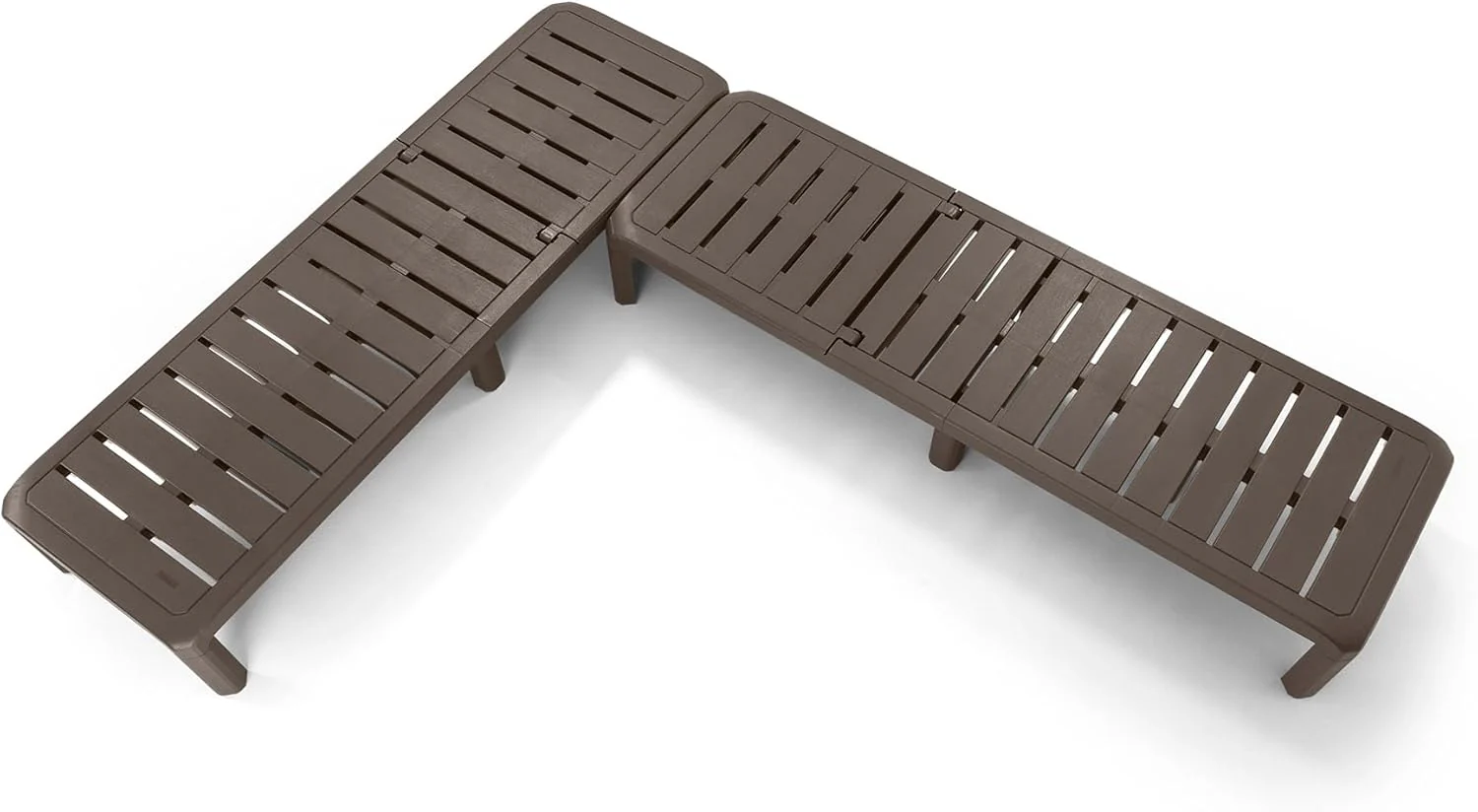 Plastic Garden Sun Lounger with Multiple Reclining Positions - Mocha - Image 3