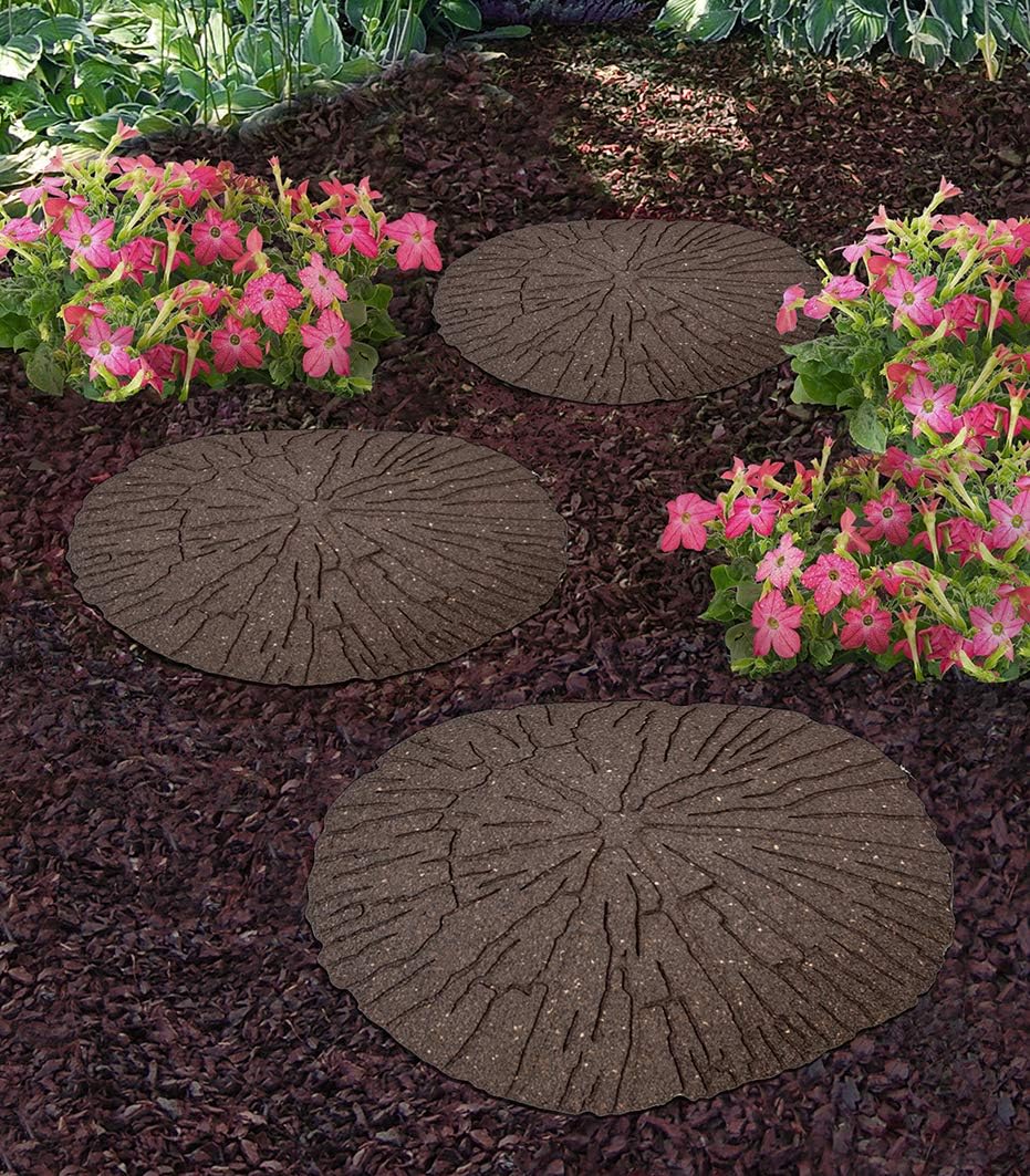 Recycled Rubber Stepping Stone Cracked Log - Image 2