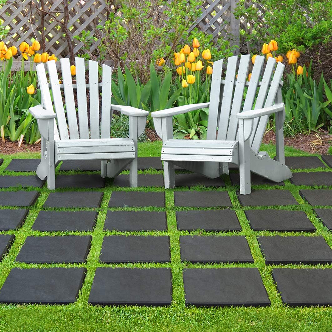 Recycled Rubber Stepping Stone Square Slate - Image 4