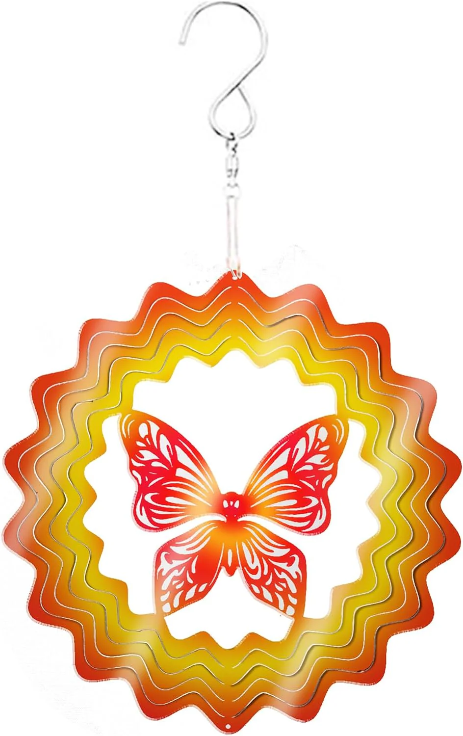Red Butterfly Hanging Wind Spinner Ornament