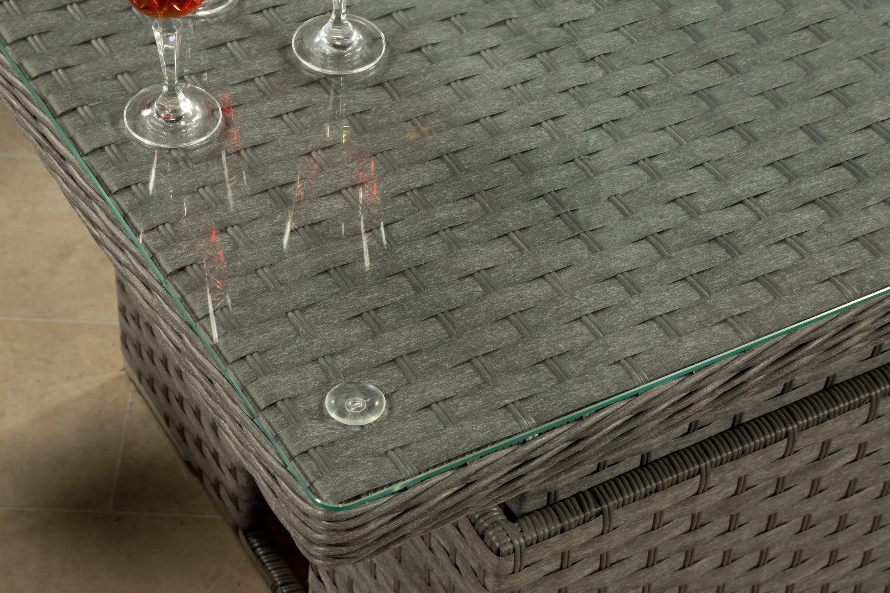Richmond Rattan Aluminium Corner Set with Height Adjustable Table - Grey UNDELIVERED/RETURNED - Image 7