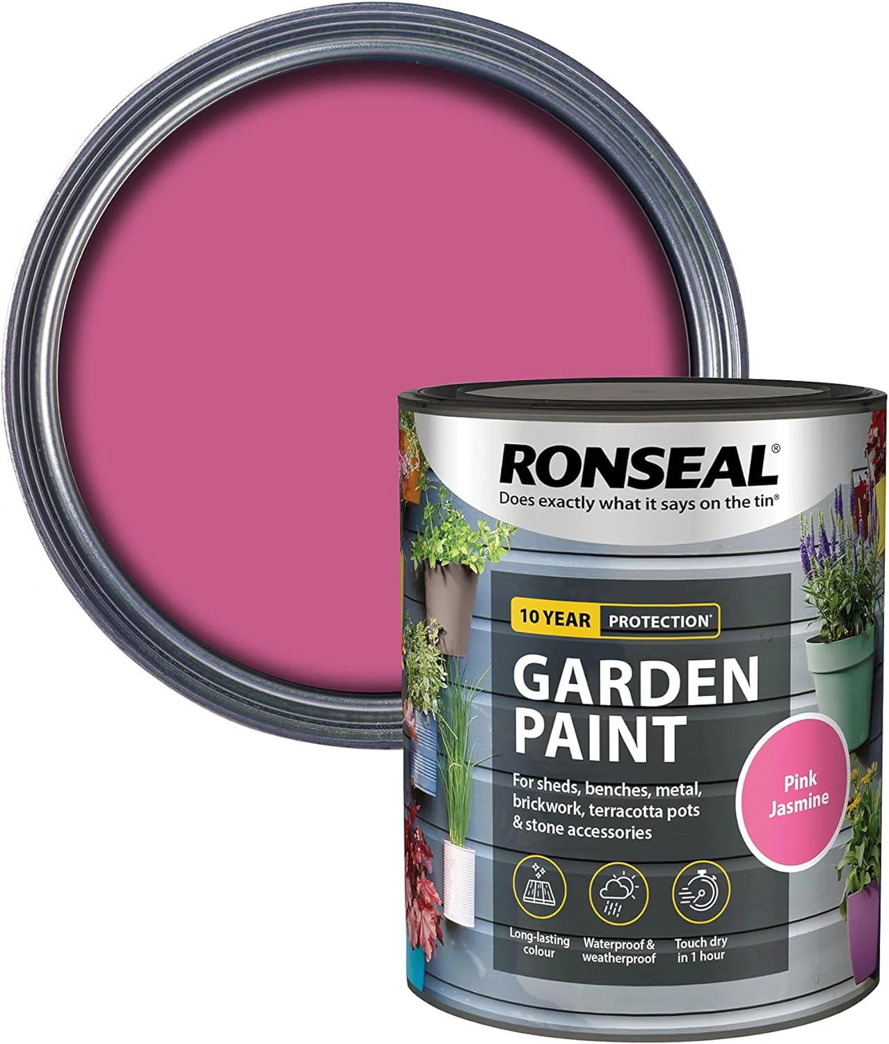 Ronseal Garden Paint Pink Jasmine 750ml - Image 4