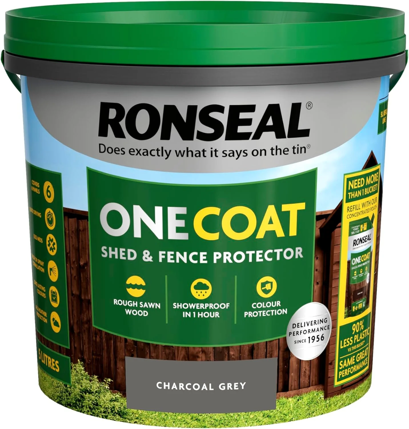 Ronseal One Coat Shed and Fence Protector Charcoal Grey 5L - Image 4