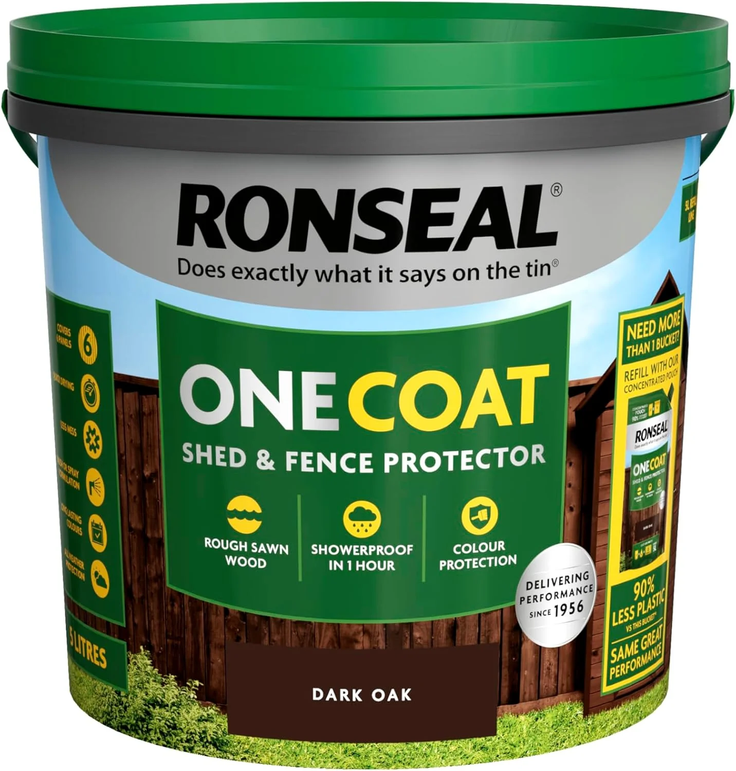 Ronseal One Coat Shed and Fence Protector Dark Oak 5L - Image 4