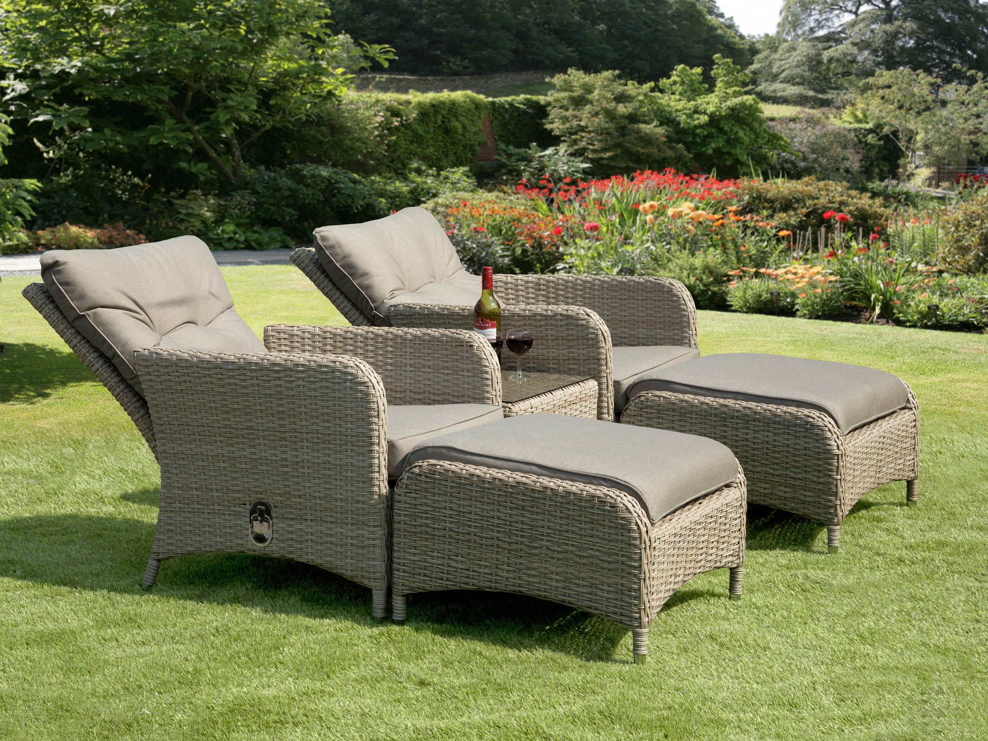 Sarasota 5 Piece Reclining Set - Natural - Image 2
