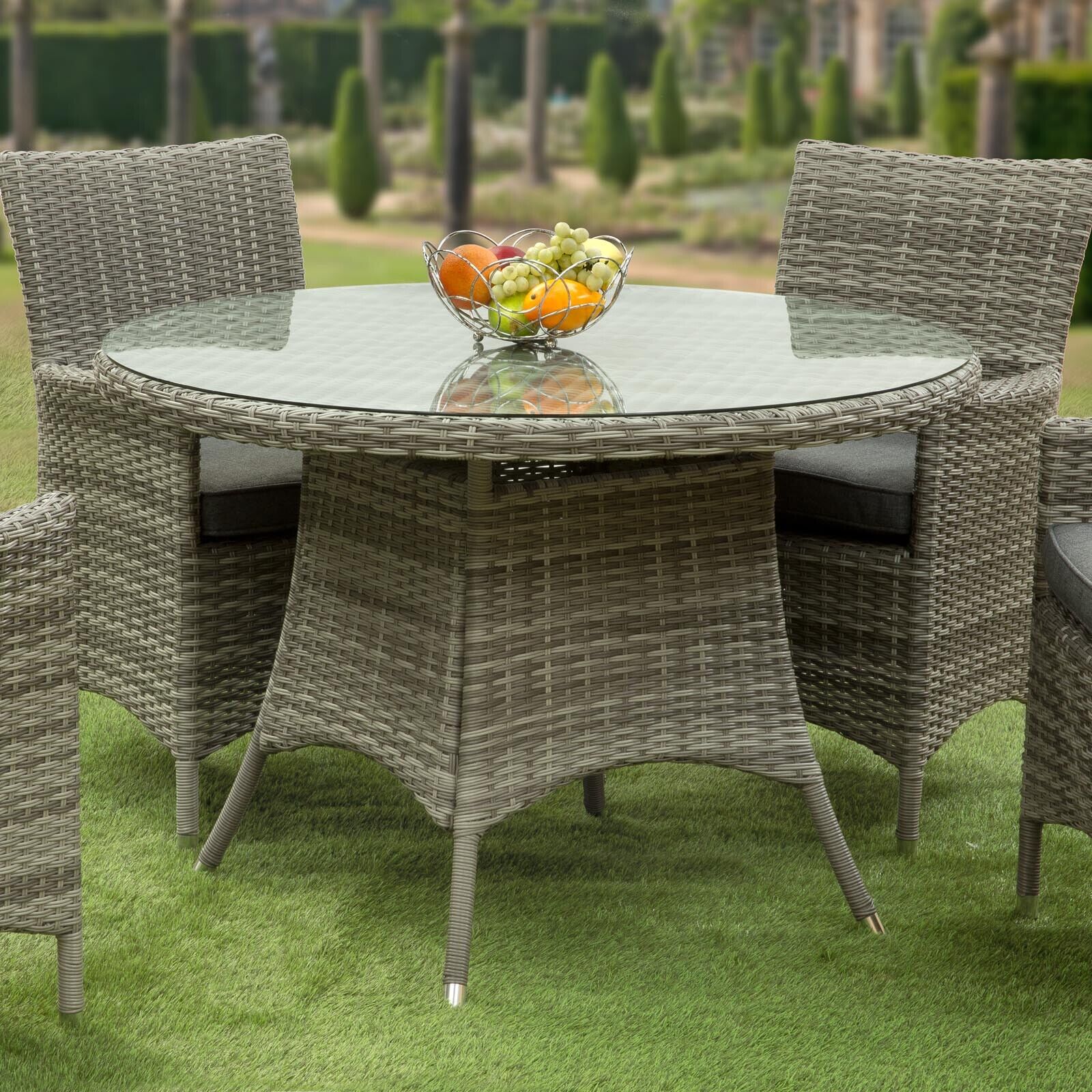 Sarasota 4 Seat Round Dining Set in Grey - Image 5