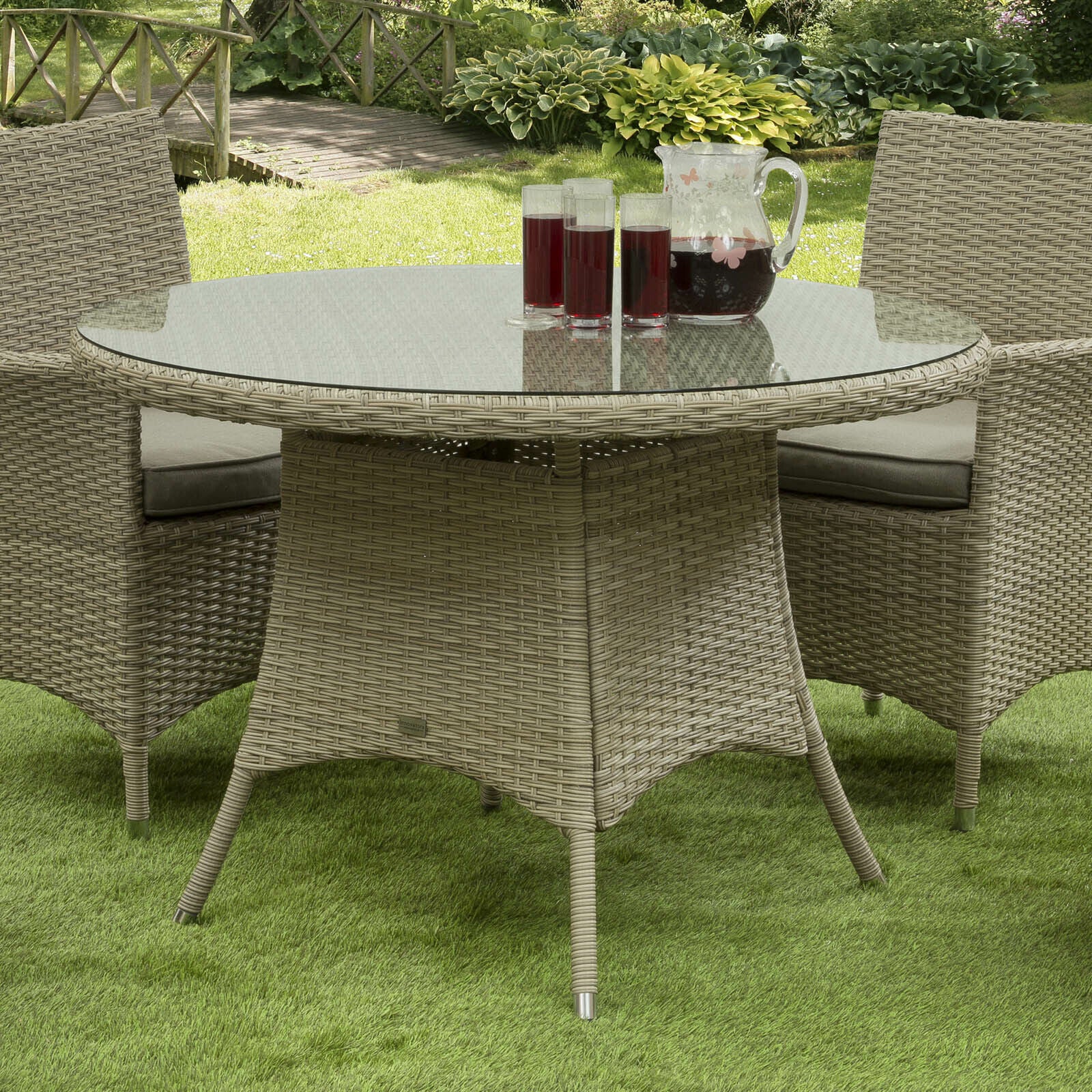 Sarasota 4 Seat Round Dining Set in Natural - Image 8