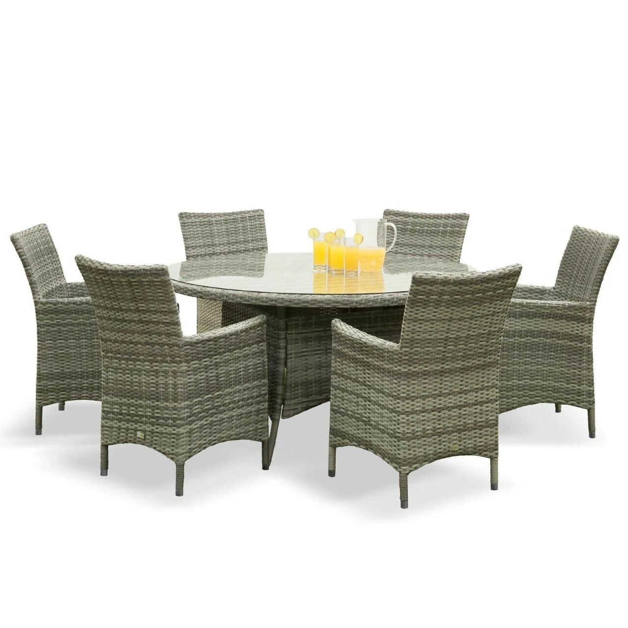 Sarasota 6 Seat Round Dining Set in Grey - Image 5