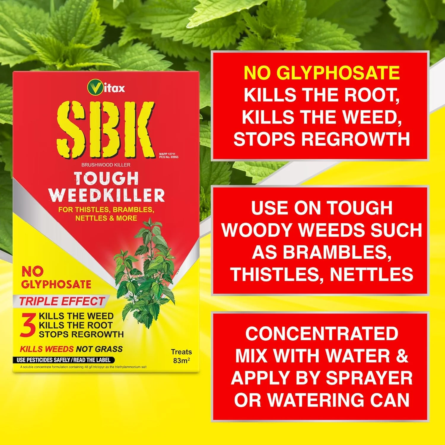 SBK Brushwood Killer Tough Weedkiller- 250ml, Coverage 83M2 - Image 3