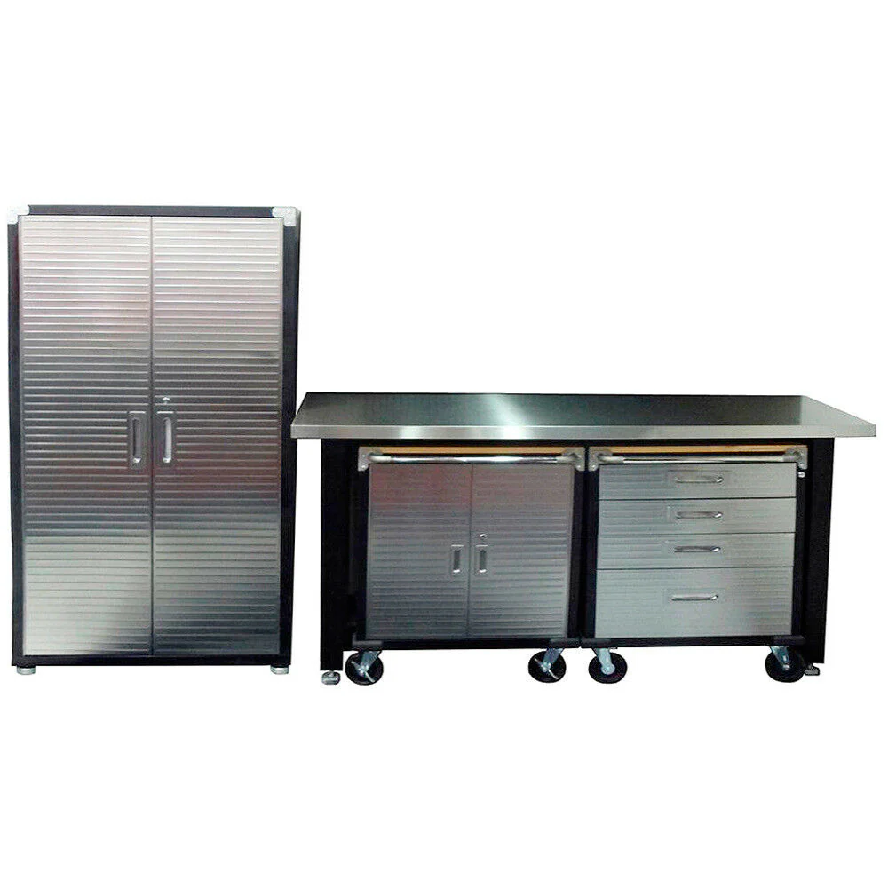 4 Piece Garage Storage System - Stainless Steel