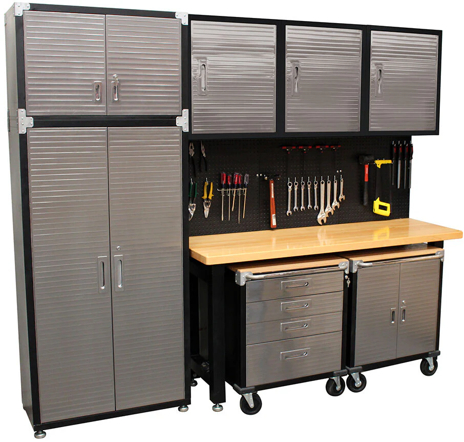 9 Piece Garage Storage System - Wood