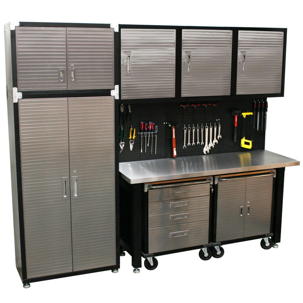 9 Piece Garage Storage System - Stainless Steel