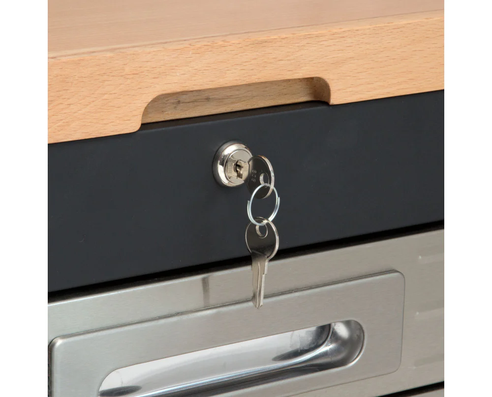 4 Drawer Timber Top Tool Chest with Lockable Compartments - Image 13