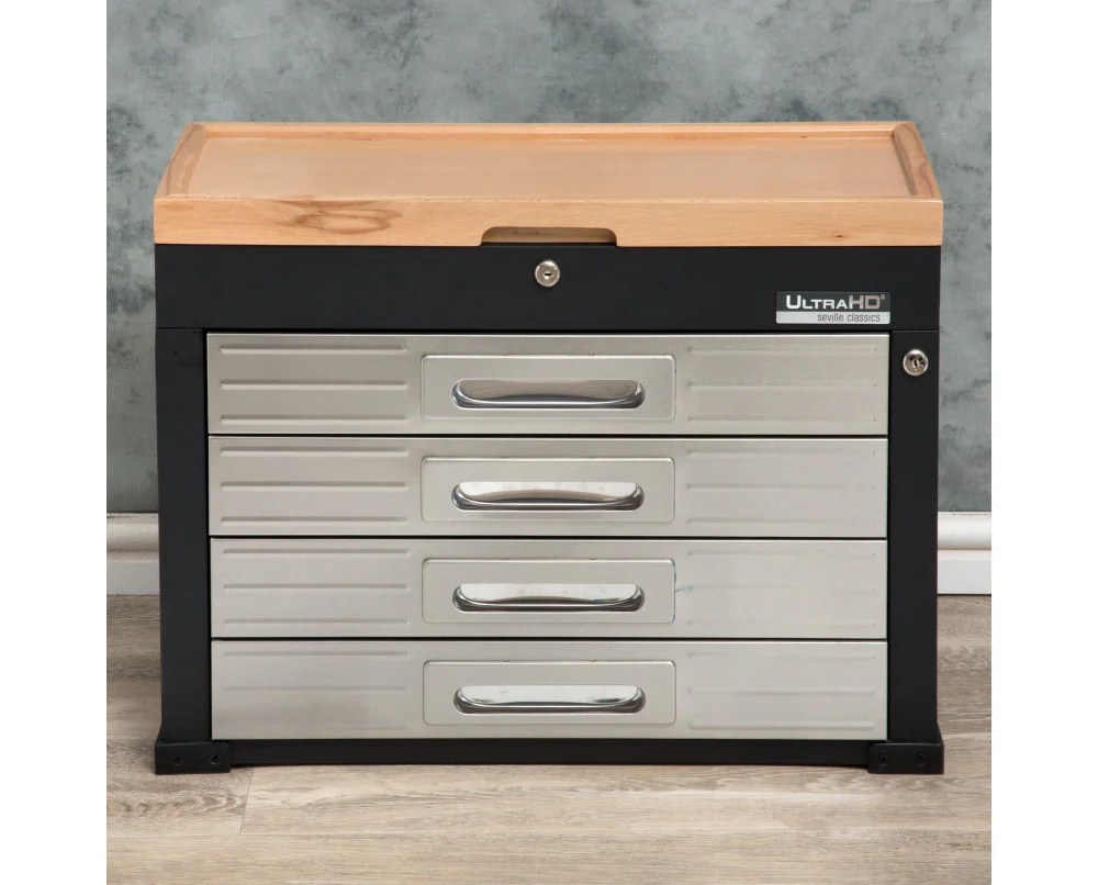 4 Drawer Timber Top Tool Chest with Lockable Compartments - Image 15