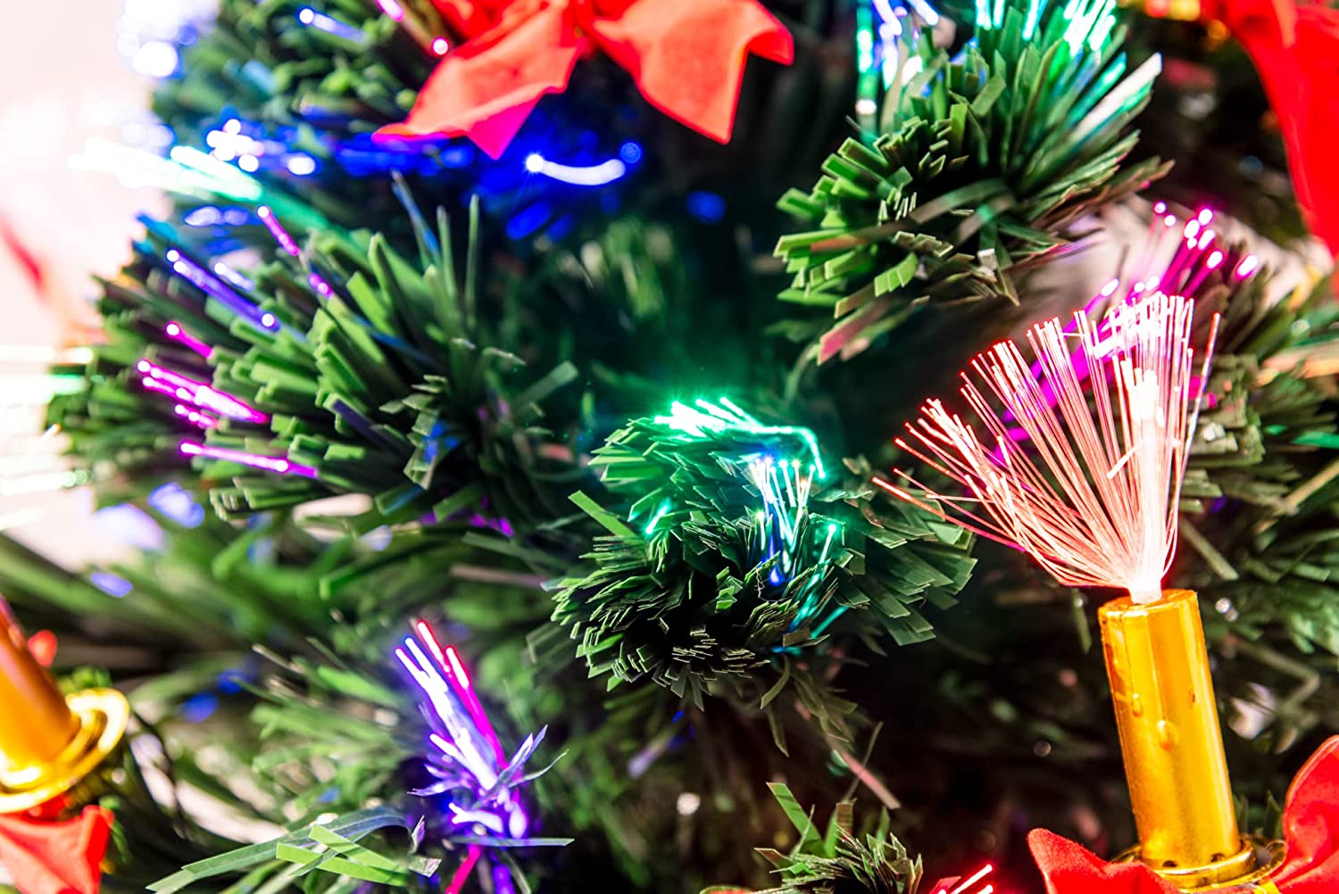 Fibre Optic Candle and Bow Tree 2ft/60cm - Image 3