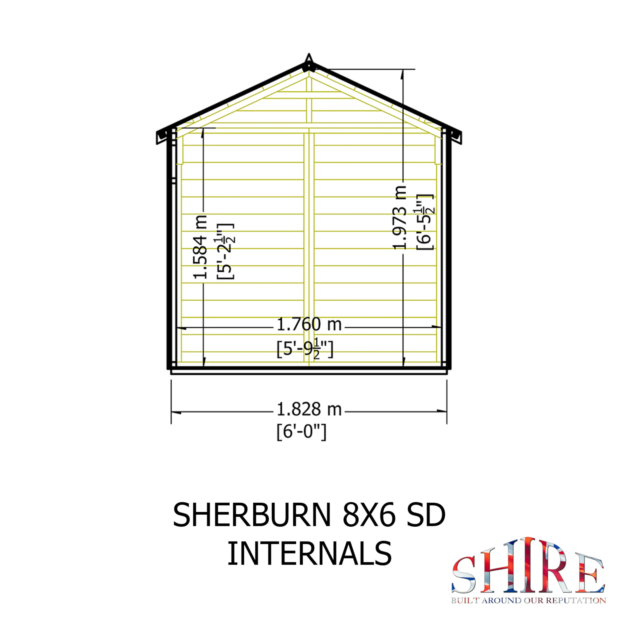 Sherburn 8 ft x 6 ft Shiplap Shed - Image 5