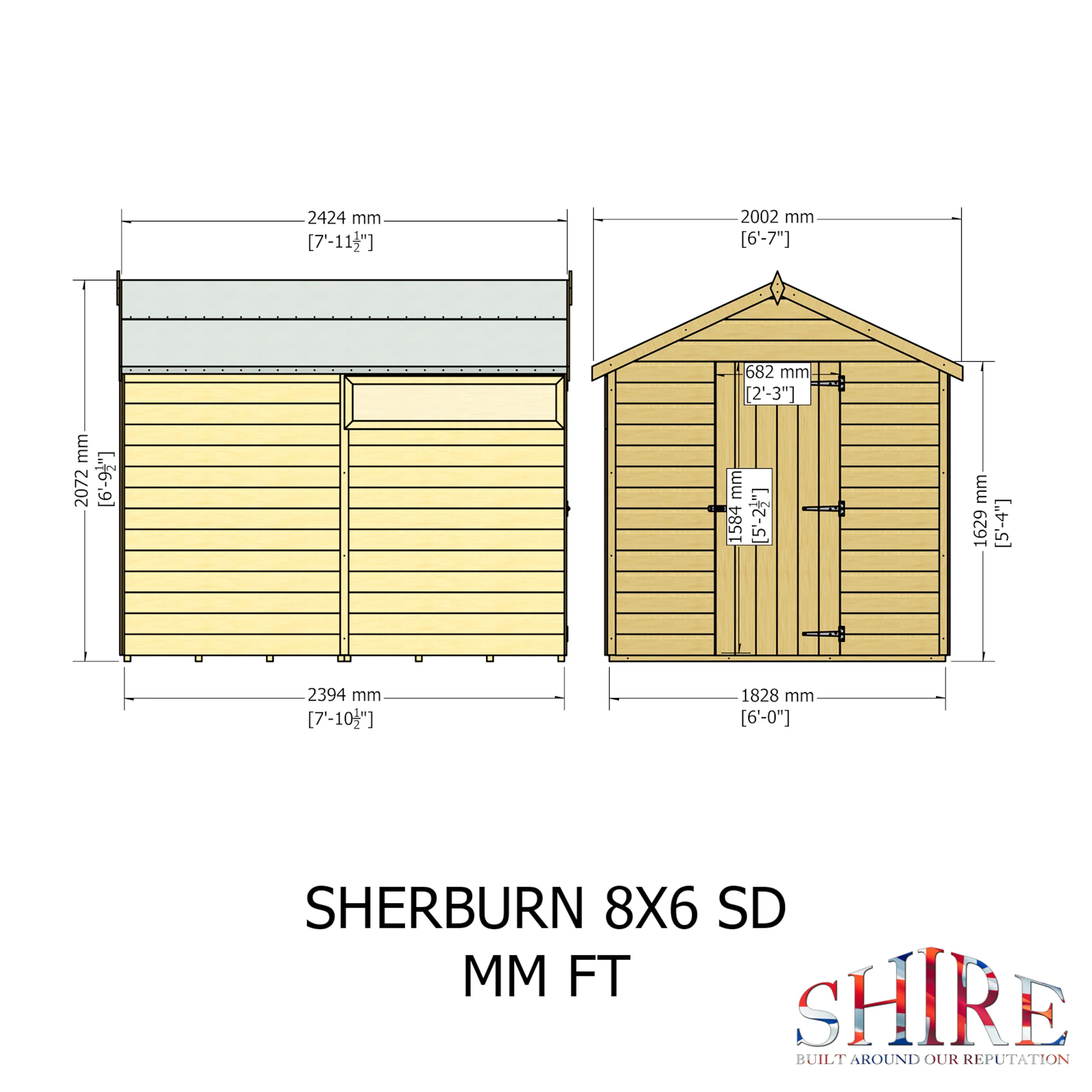 Sherburn 8 ft x 6 ft Shiplap Shed - Image 6