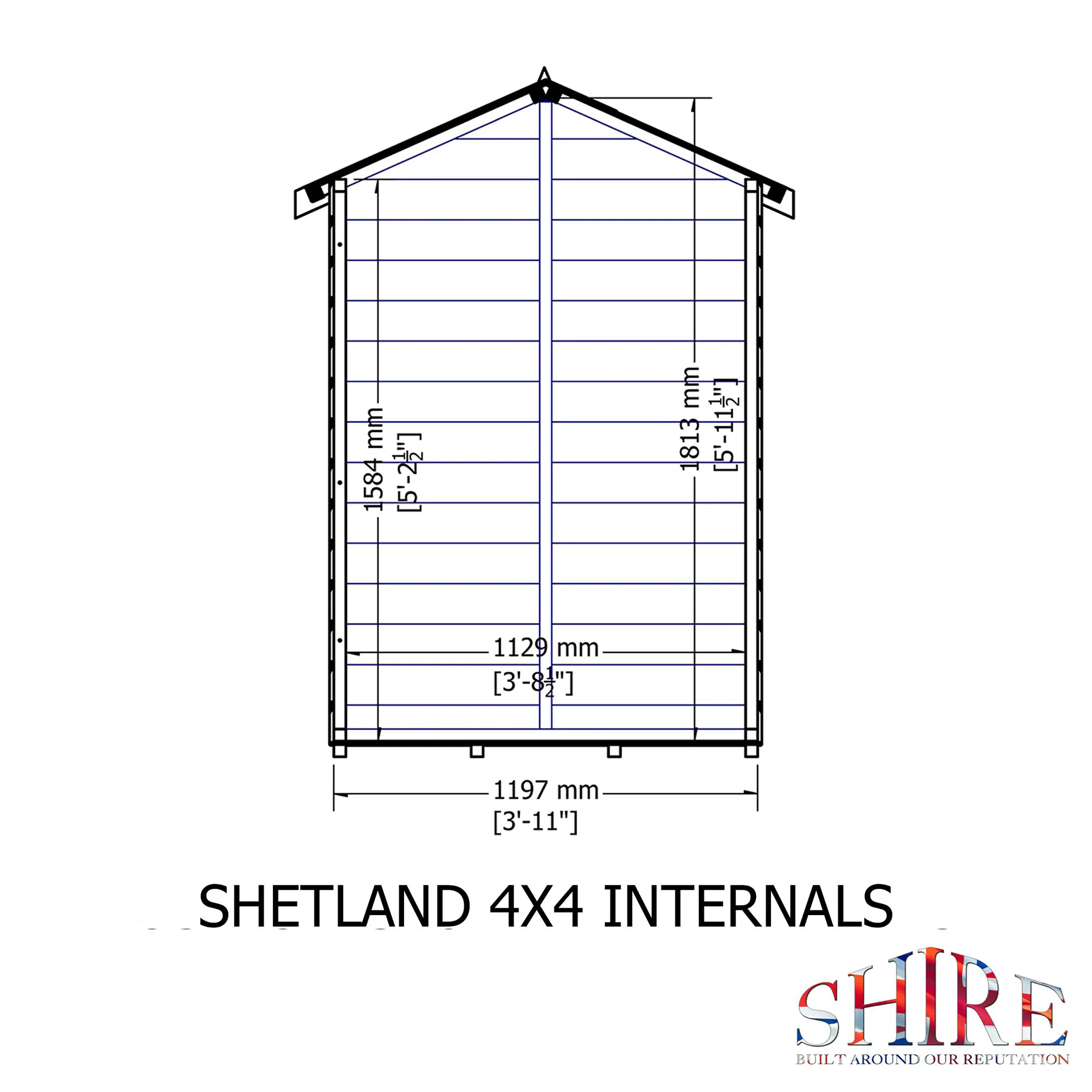 Shetland 4 ft x 4 ft Shiplap Apex Shed - Image 10