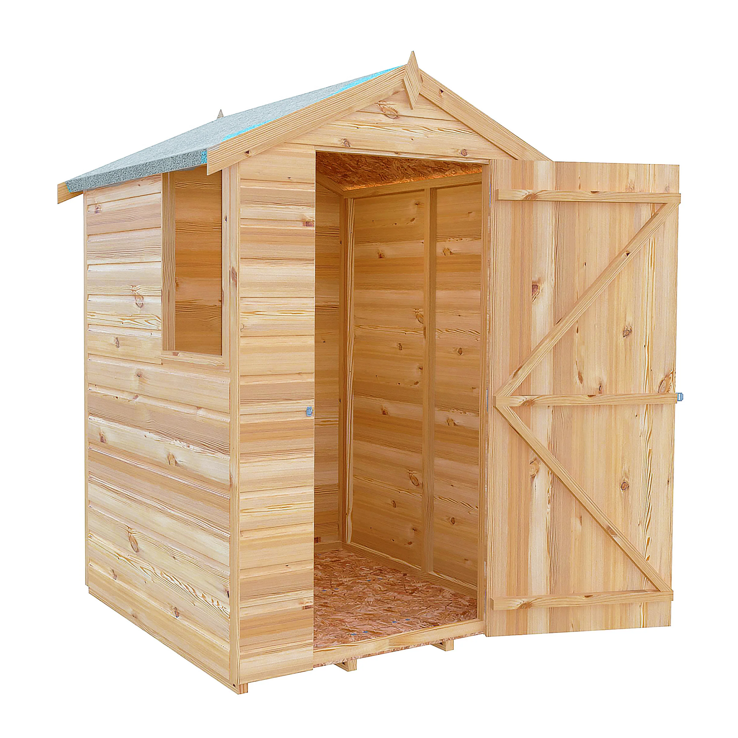 Shetland 4 ft x 4 ft Shiplap Apex Shed - Image 3