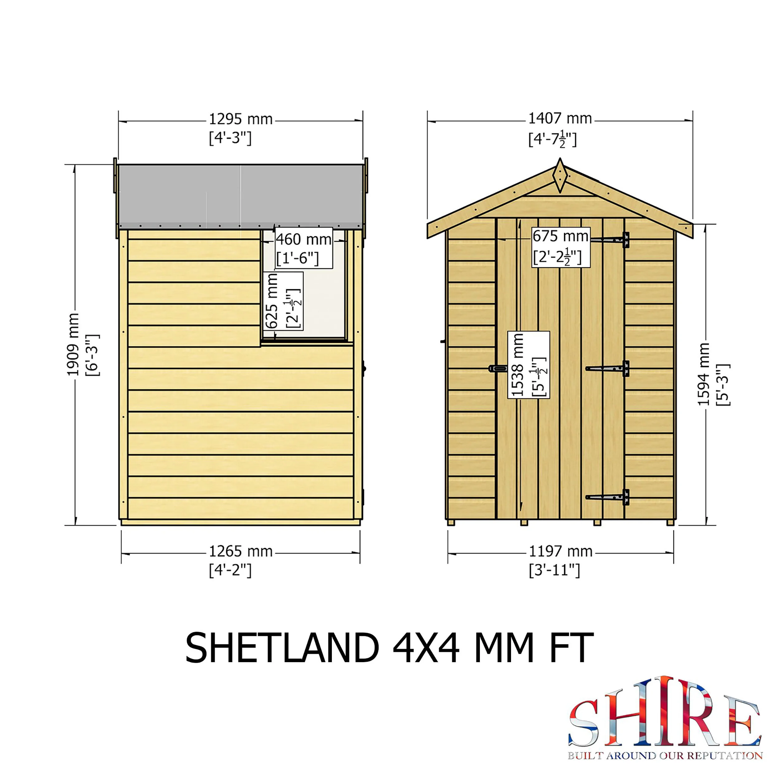 Shetland 4 ft x 4 ft Shiplap Apex Shed - Image 9