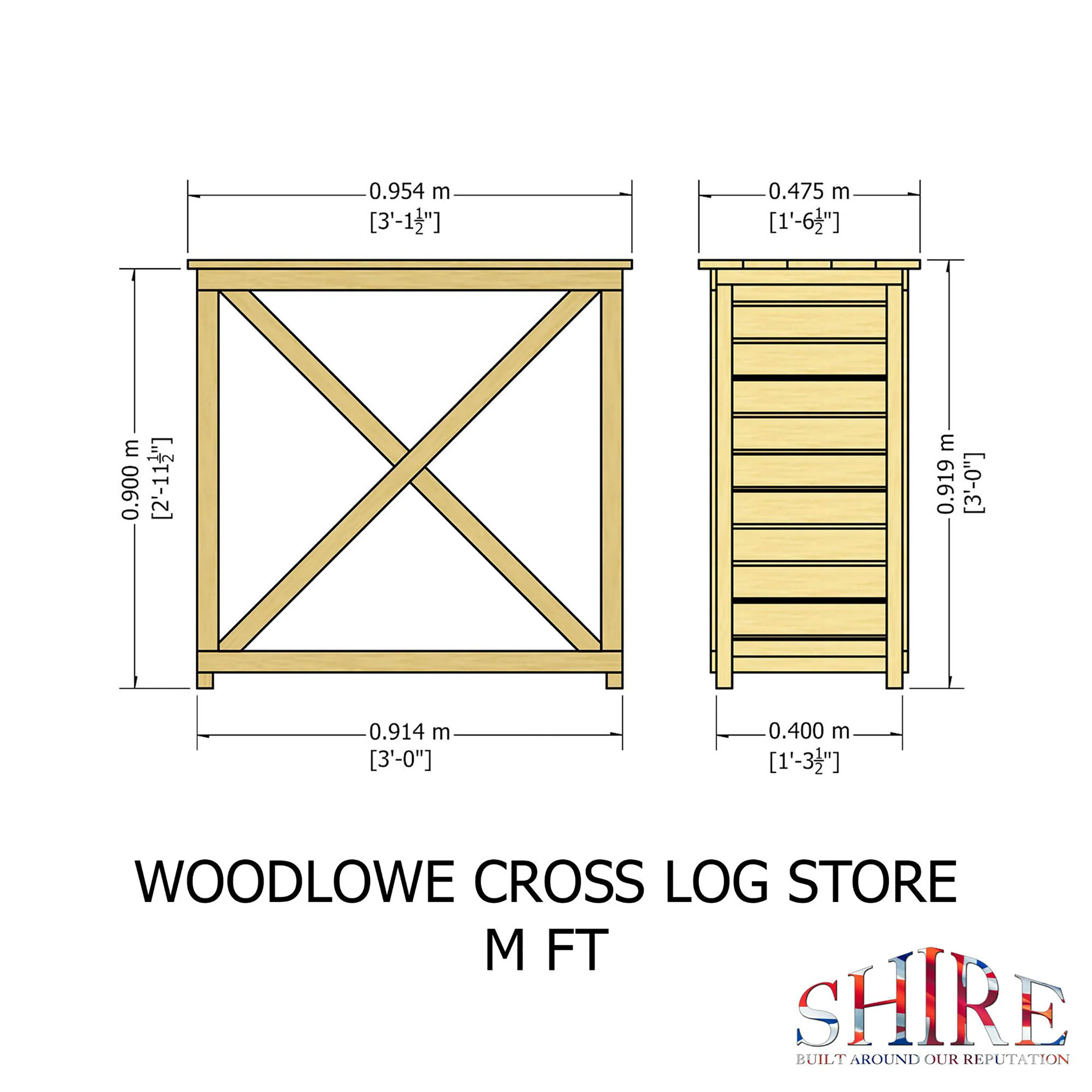 Shire 3x1 Woodlowe Cross Log Store - Image 4