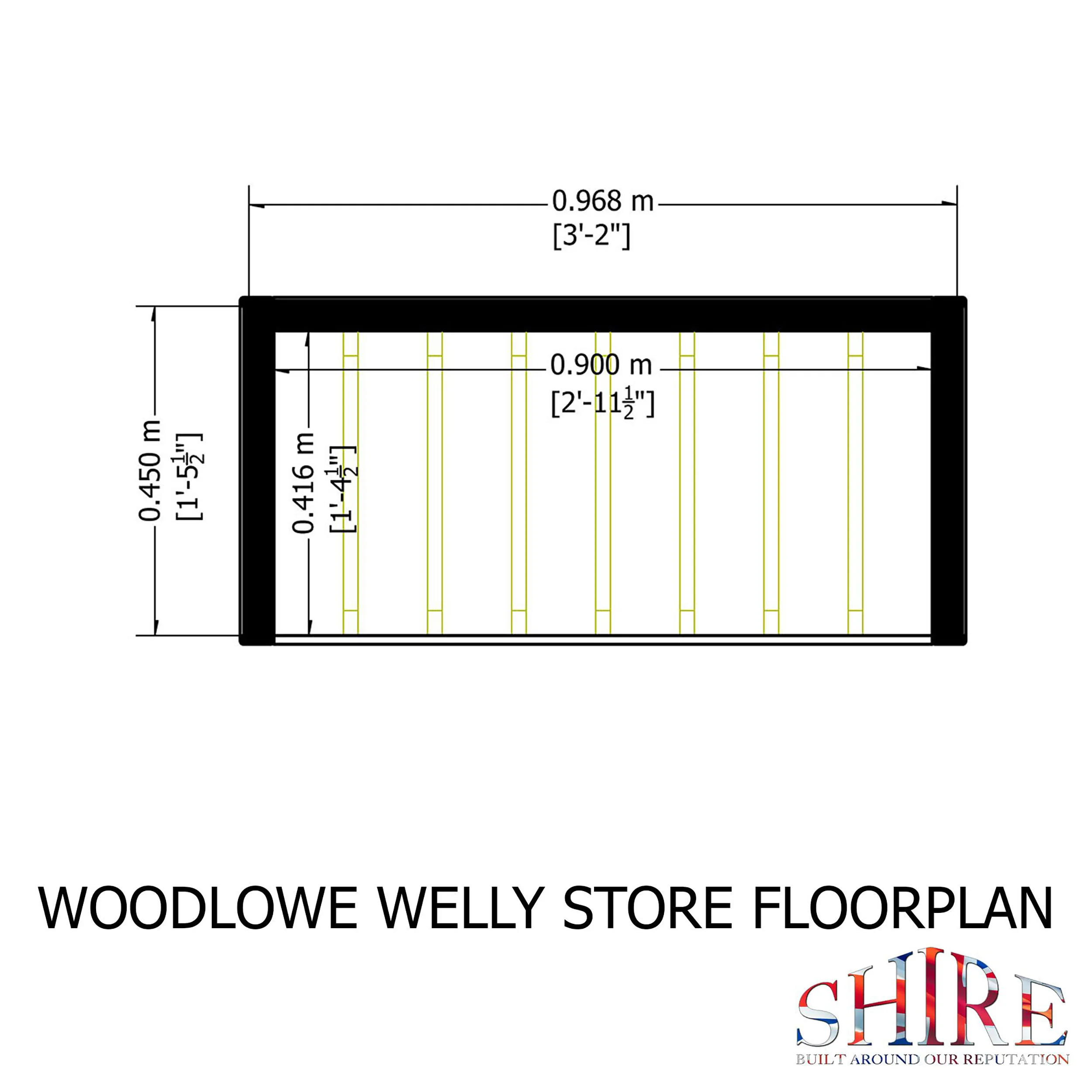 Shire 3x2 Woodlowe Welly Store - Image 3