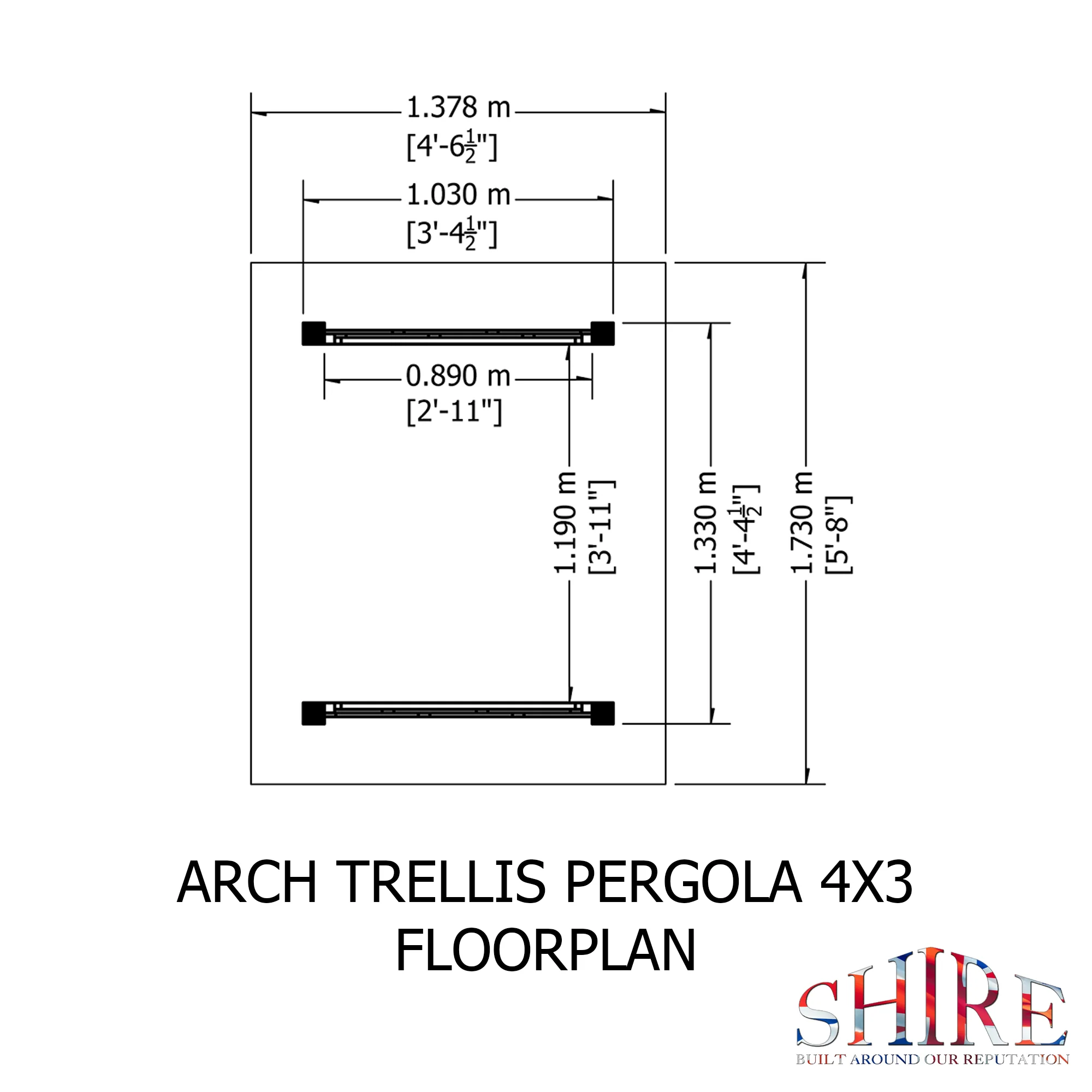Shire 4x3 Arch Trellis Pergola - Image 3