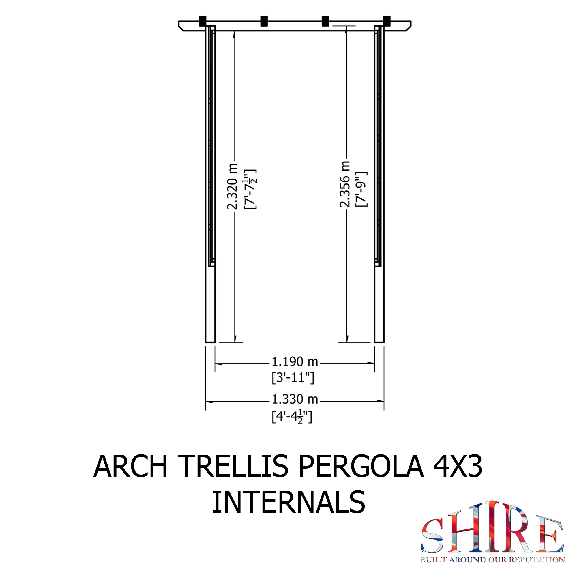 Shire 4x3 Arch Trellis Pergola - Image 9