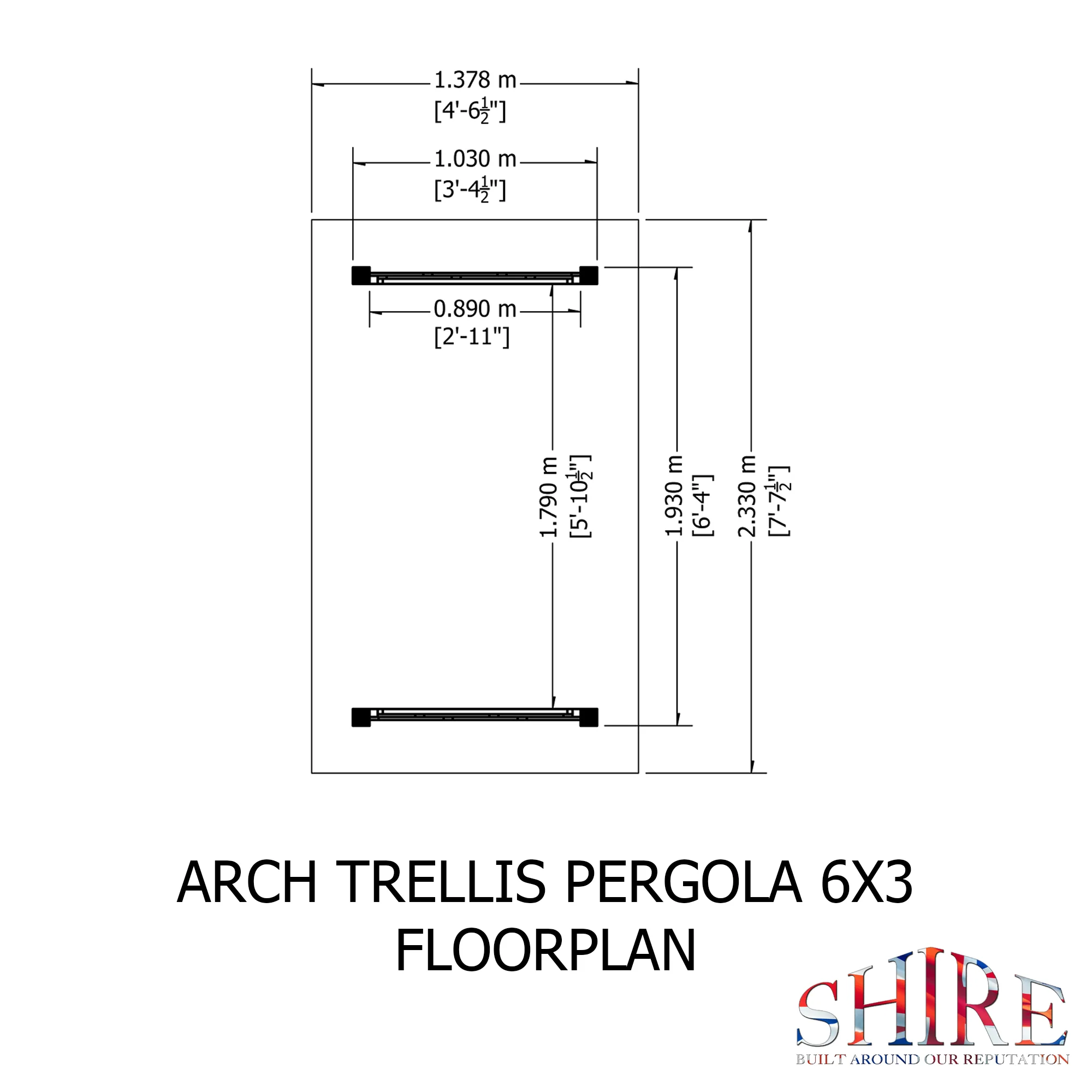 Shire 6x3 Arch Trellis Pergola - Image 3