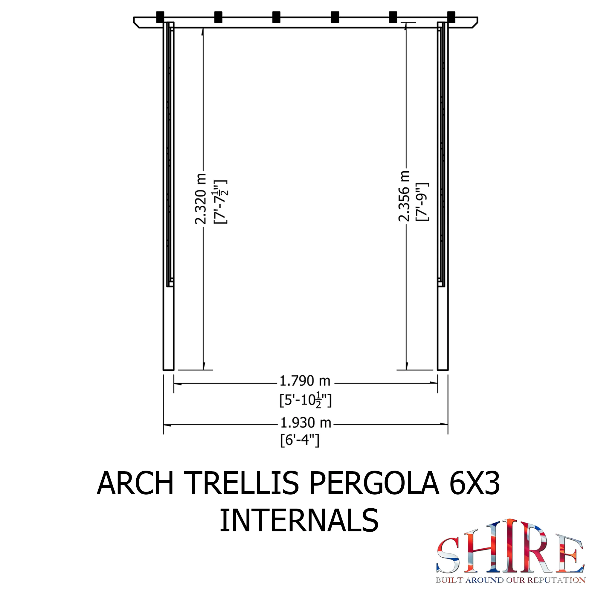Shire 6x3 Arch Trellis Pergola - Image 9