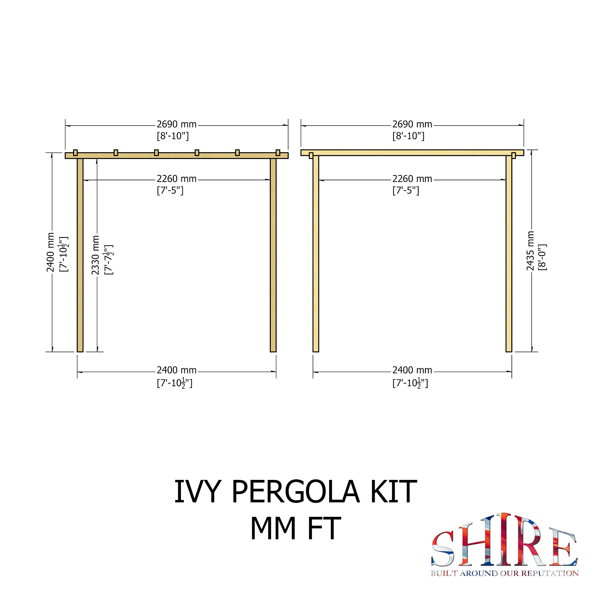 Shire 8x8 Ivy Pergola Kit - Image 3
