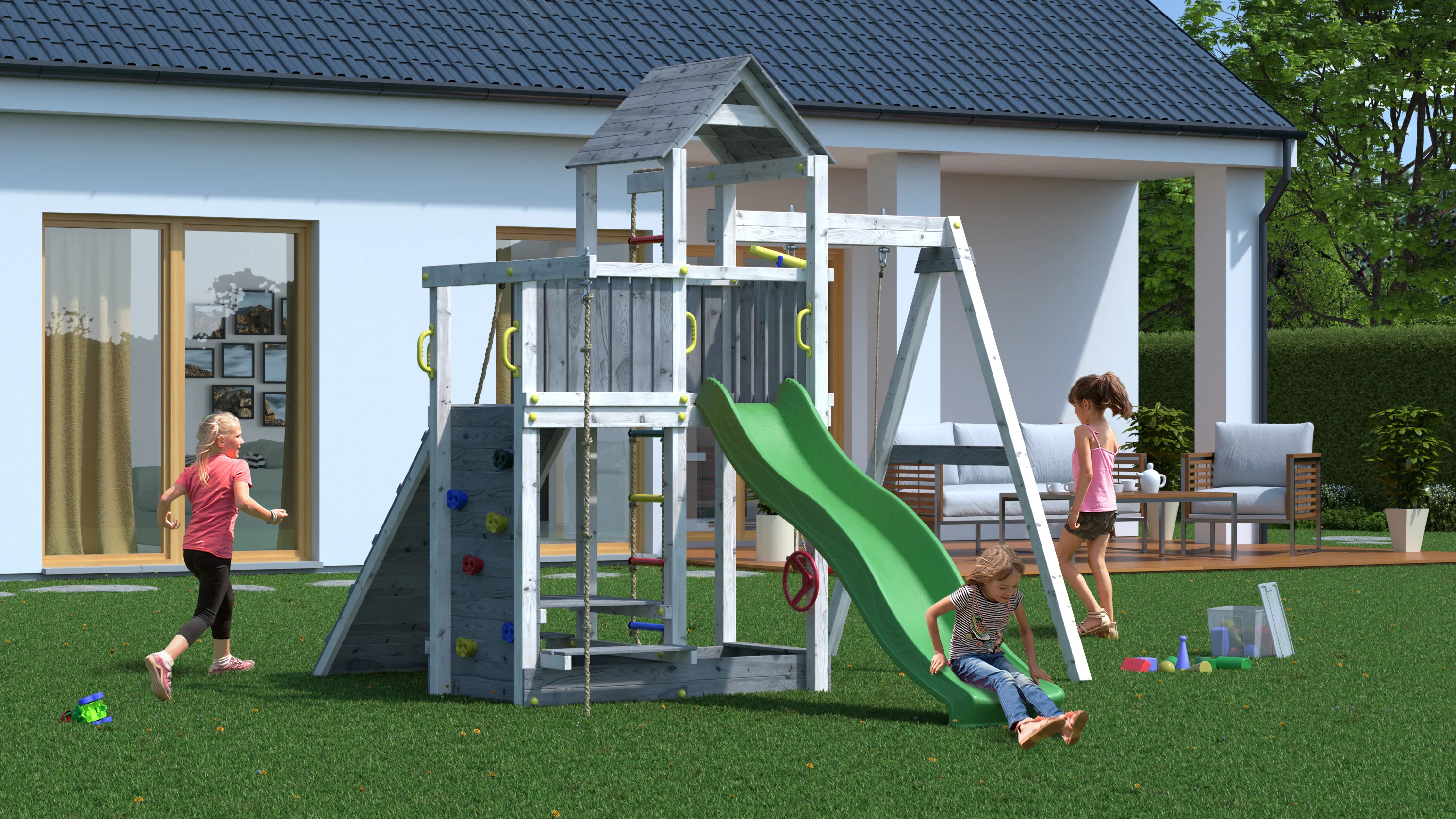Shire Activer White and Grey Climbing Frame - Image 7