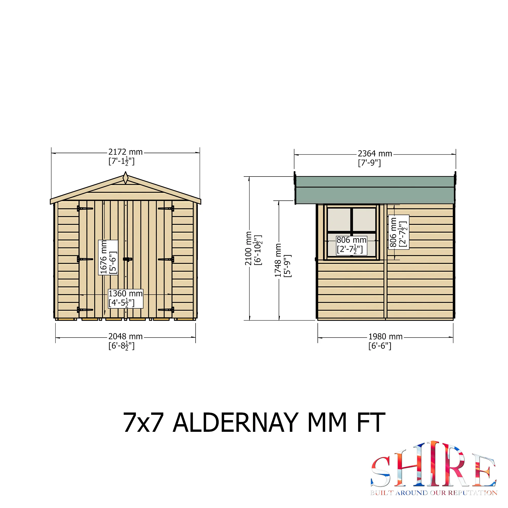 Shire Alderney 7x7 Shed - Image 5