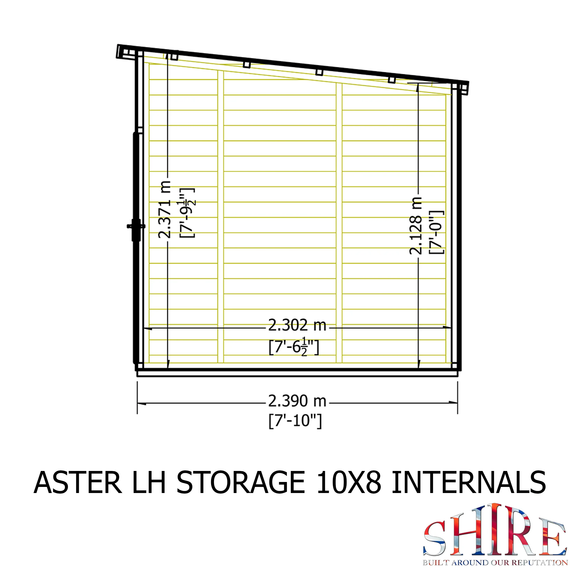 Shire Aster 10x8 Summerhouse Left Hand Store Version - Image 10