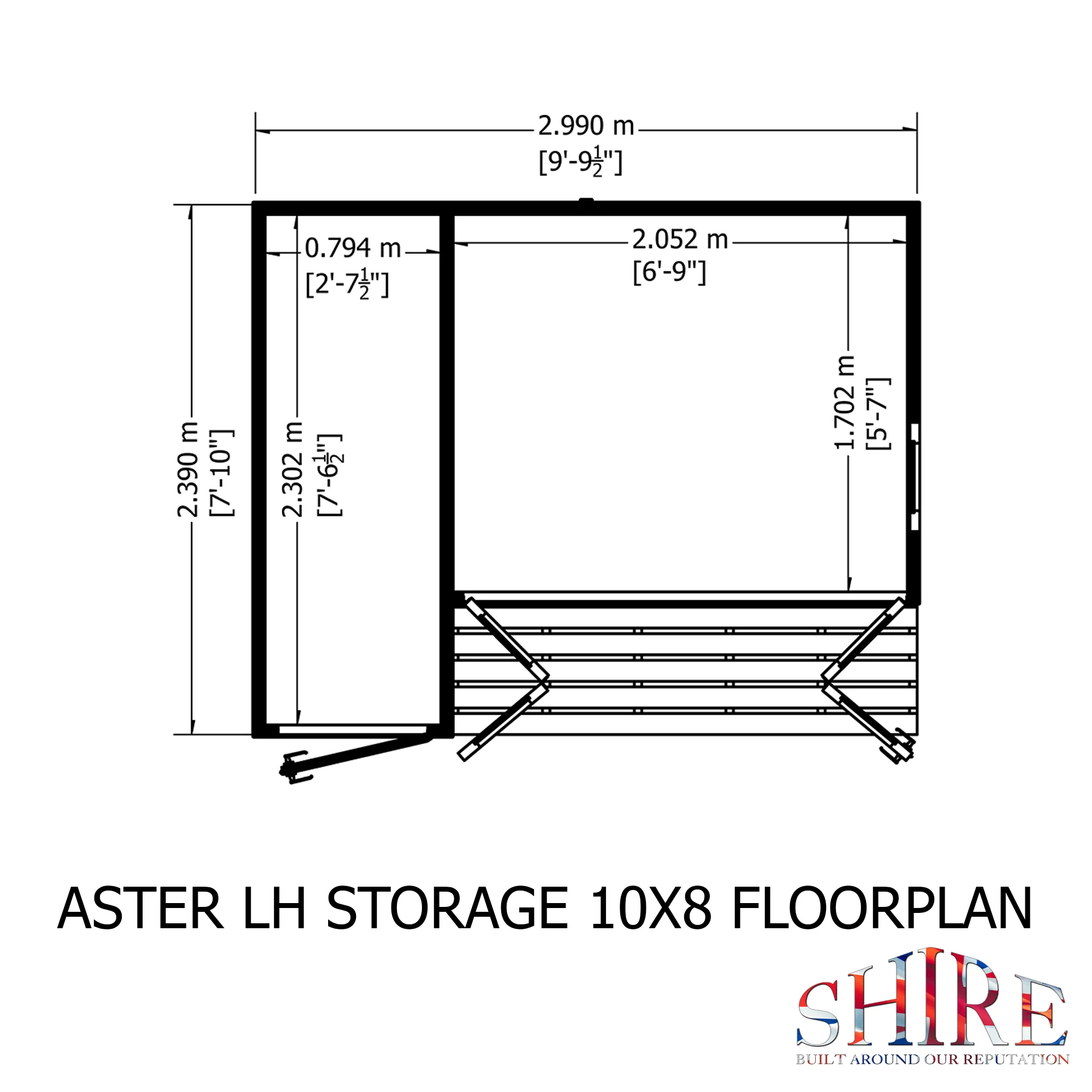 Shire Aster 10x8 Summerhouse Left Hand Store Version - Image 3