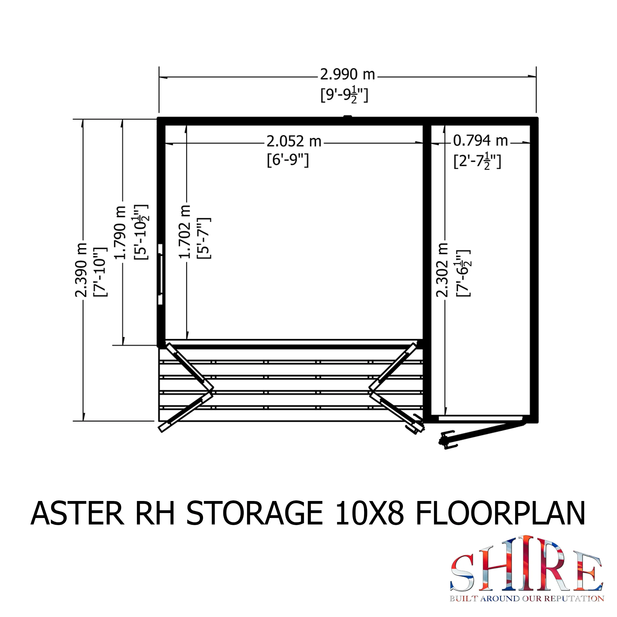 Shire Aster 10x8 Summerhouse Right Hand Store Version - Image 3