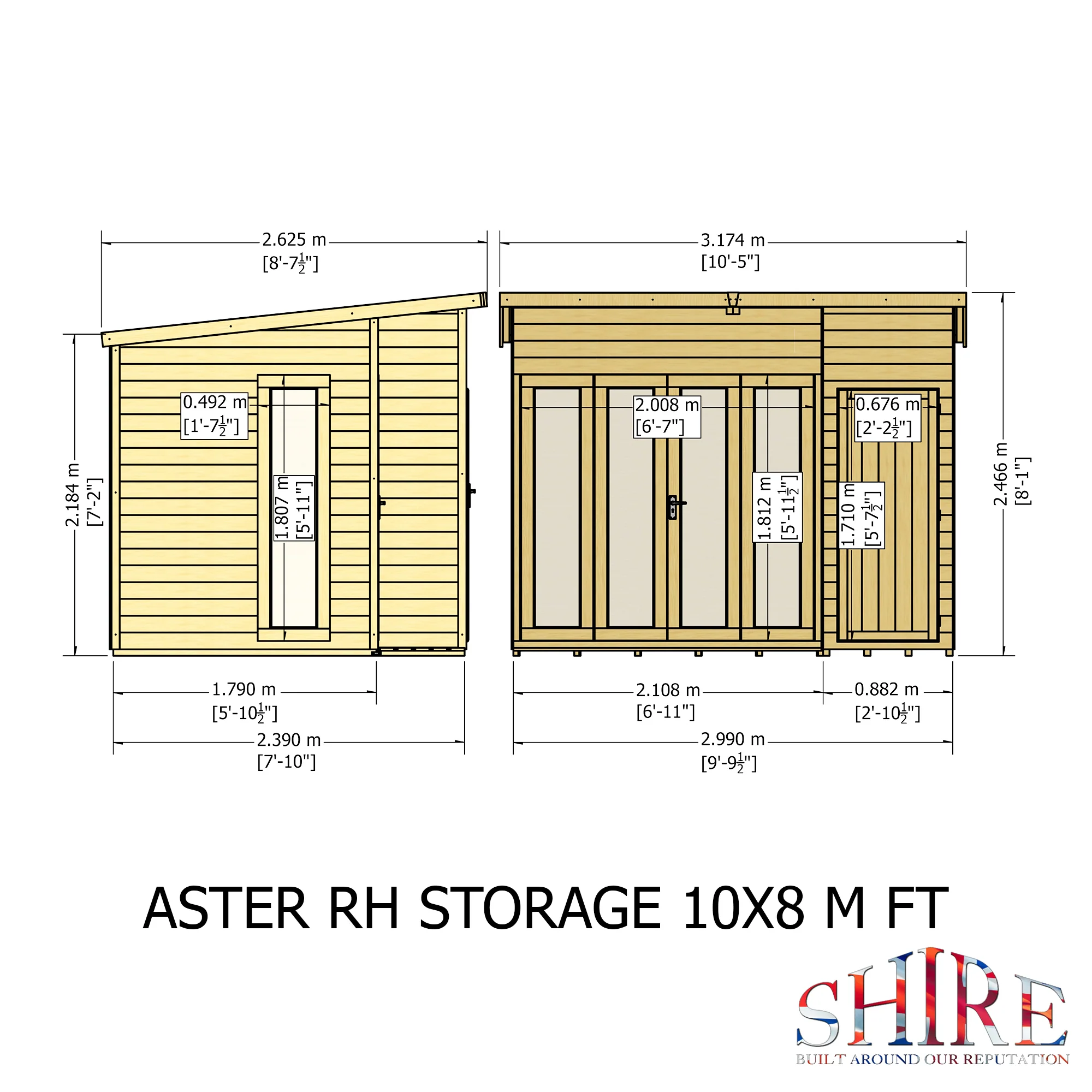 Shire Aster 10x8 Summerhouse Right Hand Store Version - Image 5