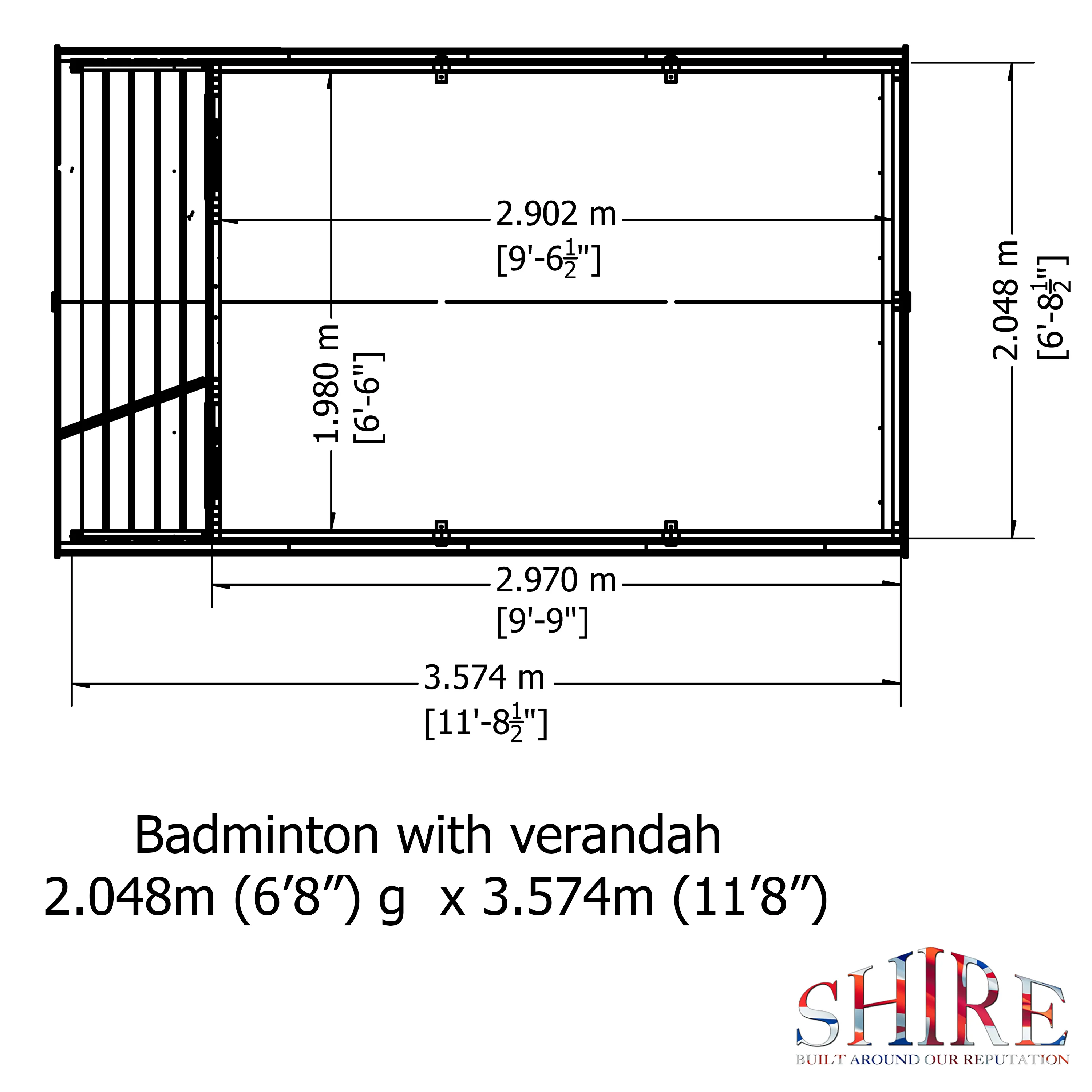 Shire Badminton 7x10 Summerhouse with Verandah - Image 3