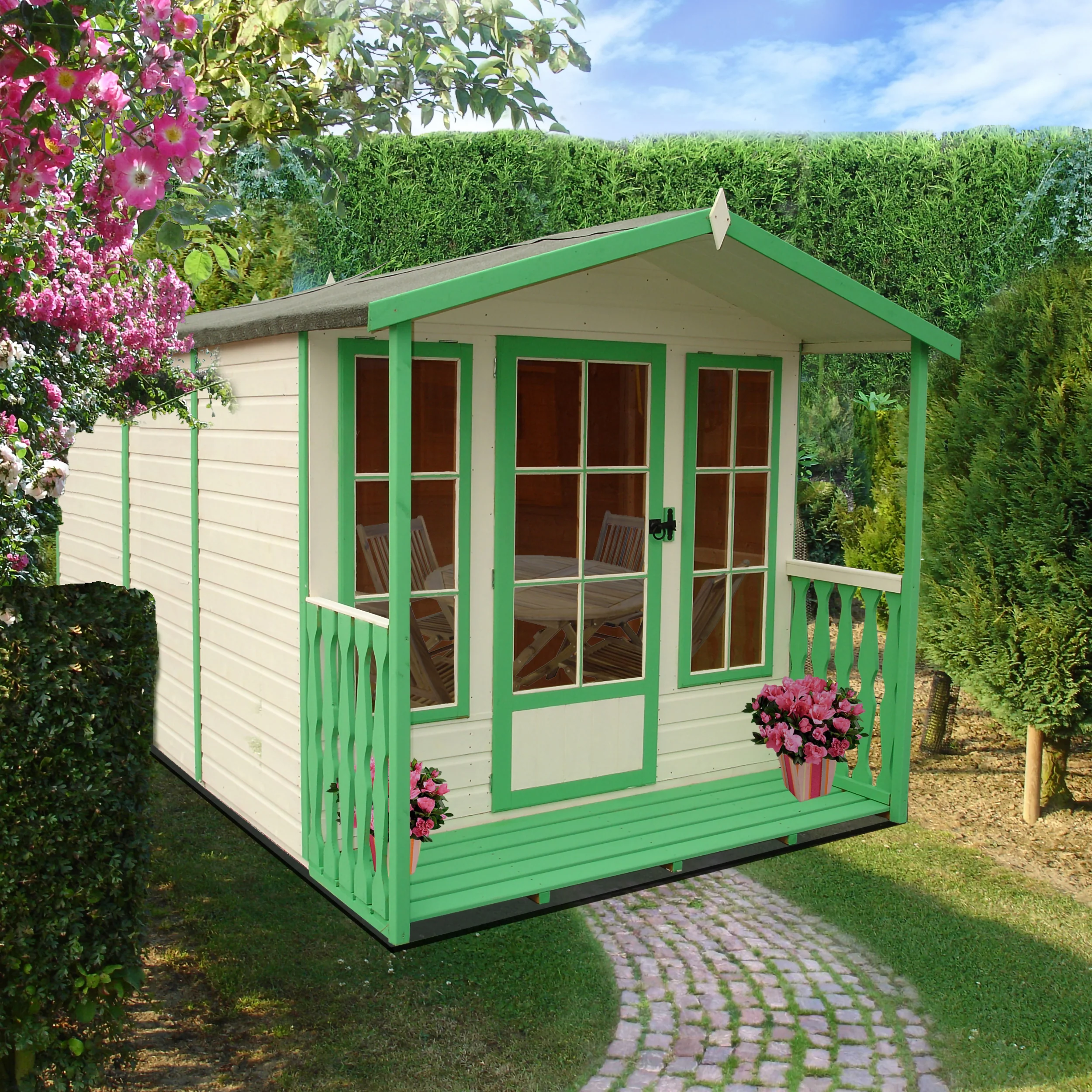 Shire Badminton 7x10 Summerhouse with Verandah - Image 8