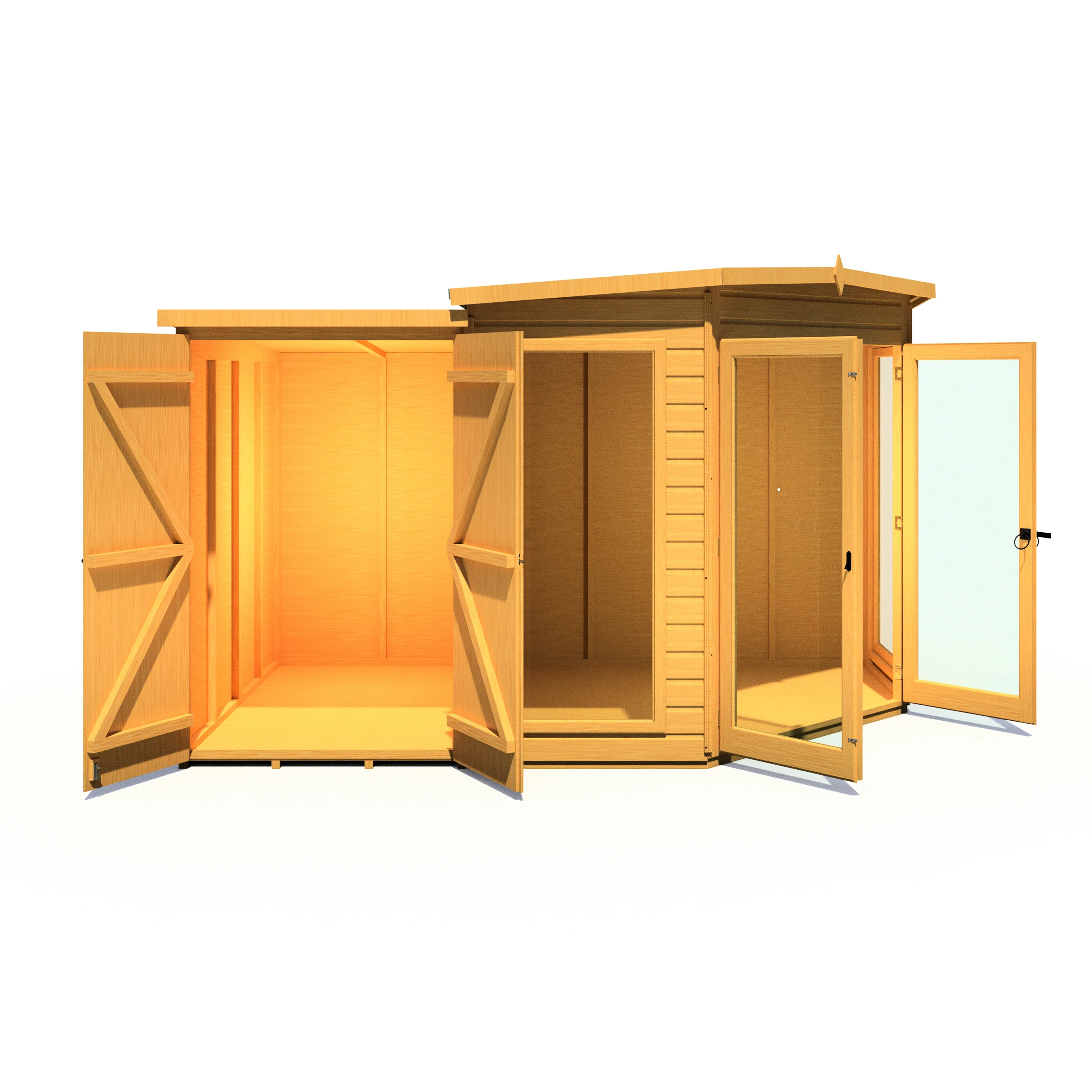 Shire Barclay 7x11 Corner Summerhouse with Side Shed - Image 2