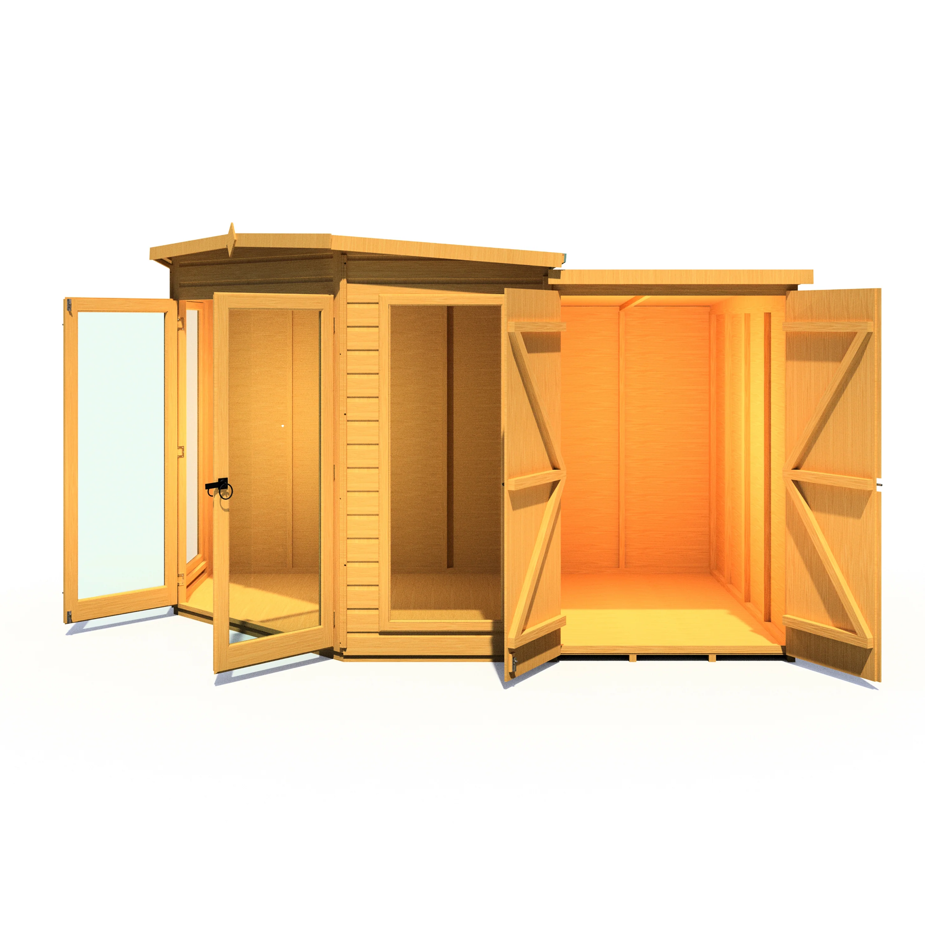Shire Barclay 7x11 Corner Summerhouse with Side Shed - Image 6