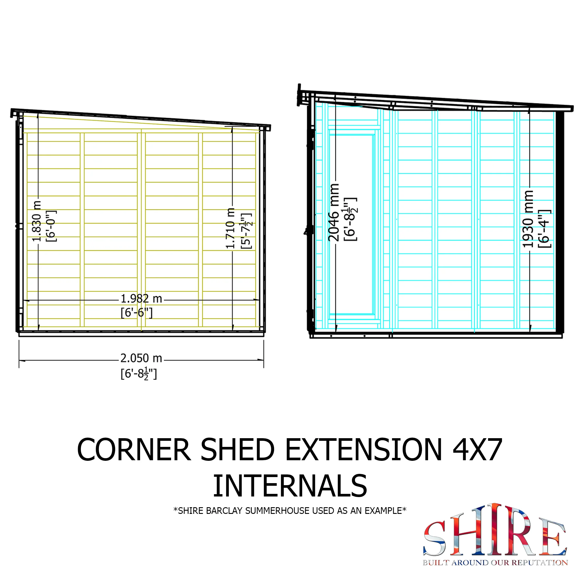 Shire Barclay 7x11 Corner Summerhouse with Side Shed - Image 9